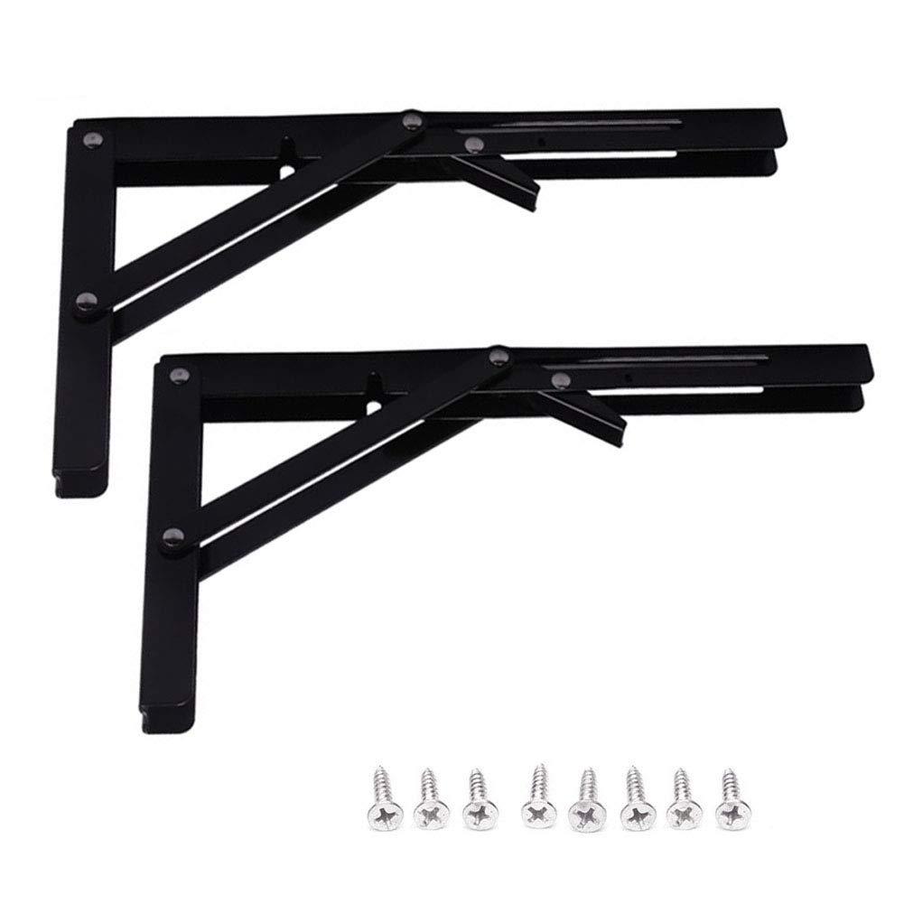 【送料無料】LUCKYBEE 2本セット 棚受け金具 L字型 棚支え ブラケット 折りたたみ アイアン 金具 耐荷..