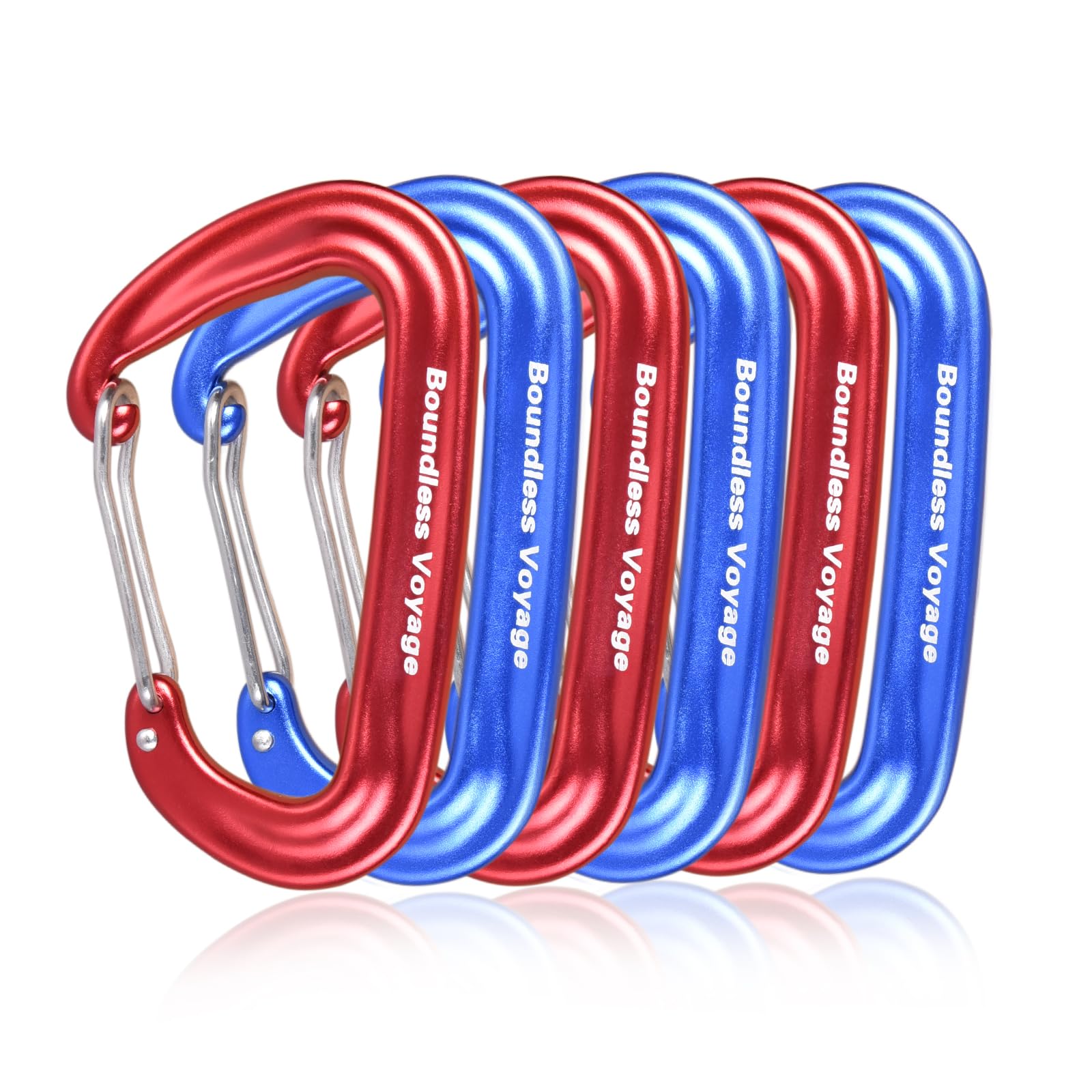【送料無料】Boundless Voyage カラビナ 登山用 高強度 12kN【1200KG】 小型 Dリング 7075アルミニウム合金 超軽量 ハンモック クライミング レスキュー アウトドア用品 全3色(Rdx3+Blux3) BV1026