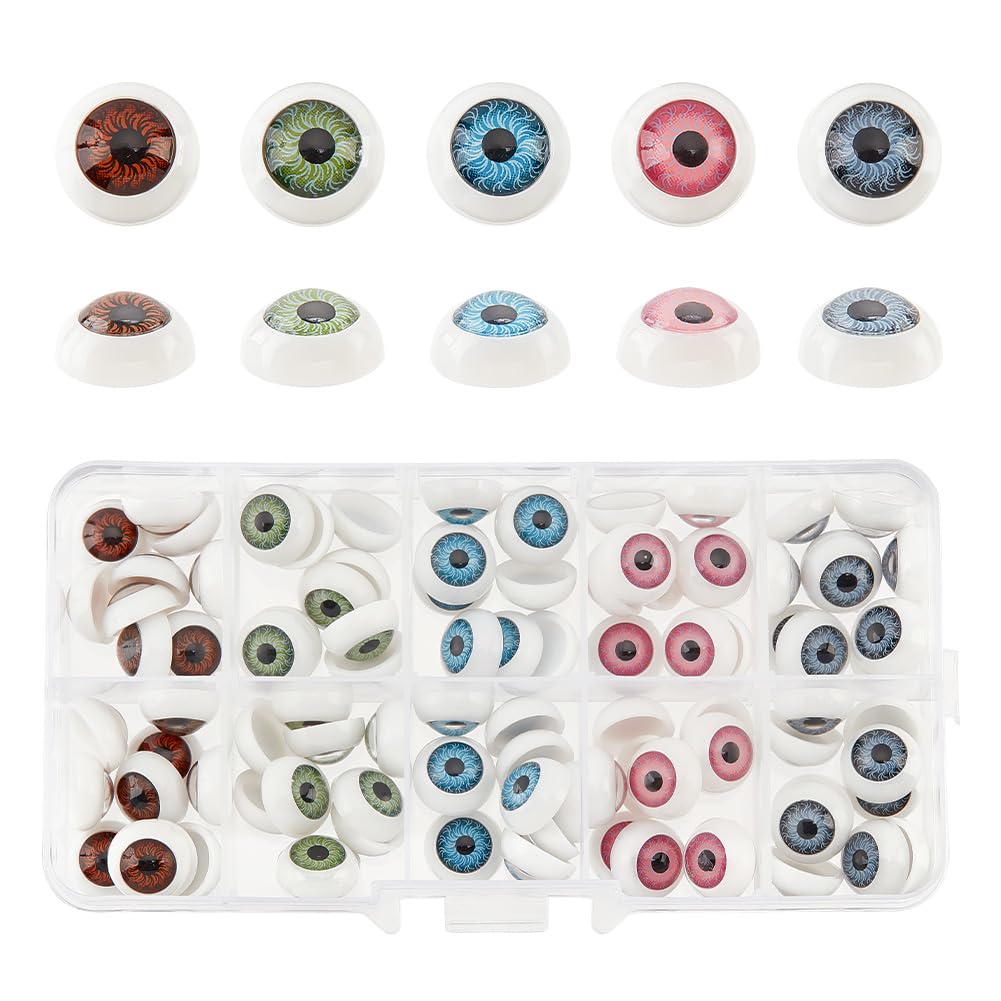 【送料無料】PH PandaHall ドールメイキング 人形目 約100個/箱 5色 約20個/色 ドール目 人形眼 ぬいぐるみ目 人形 目玉 ぬいぐるみ おもちゃ プラスチックアイ アイテディベア DIY用 縫製 クラフト 手芸パーツ 手作り