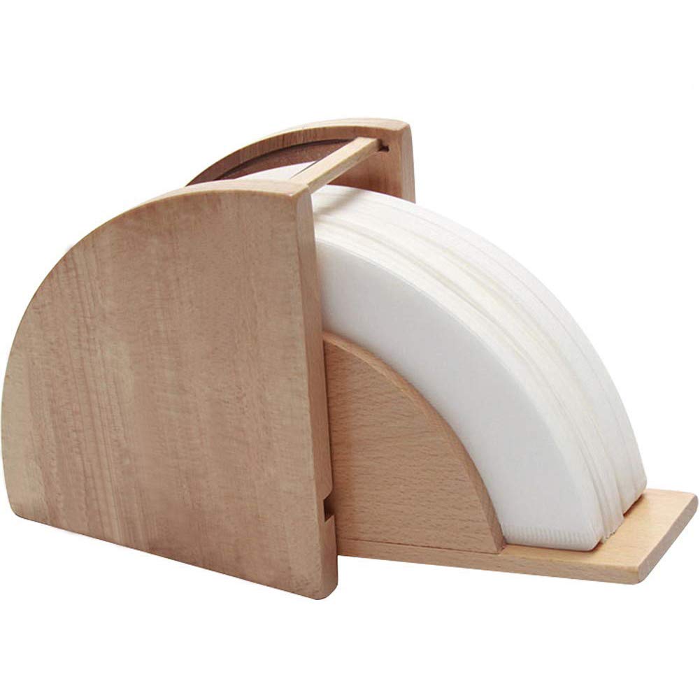 【送料無料】IKENOKOIコーヒーペーパーフィルターホルダー スタンド 防水 防塵 木製 100枚収納