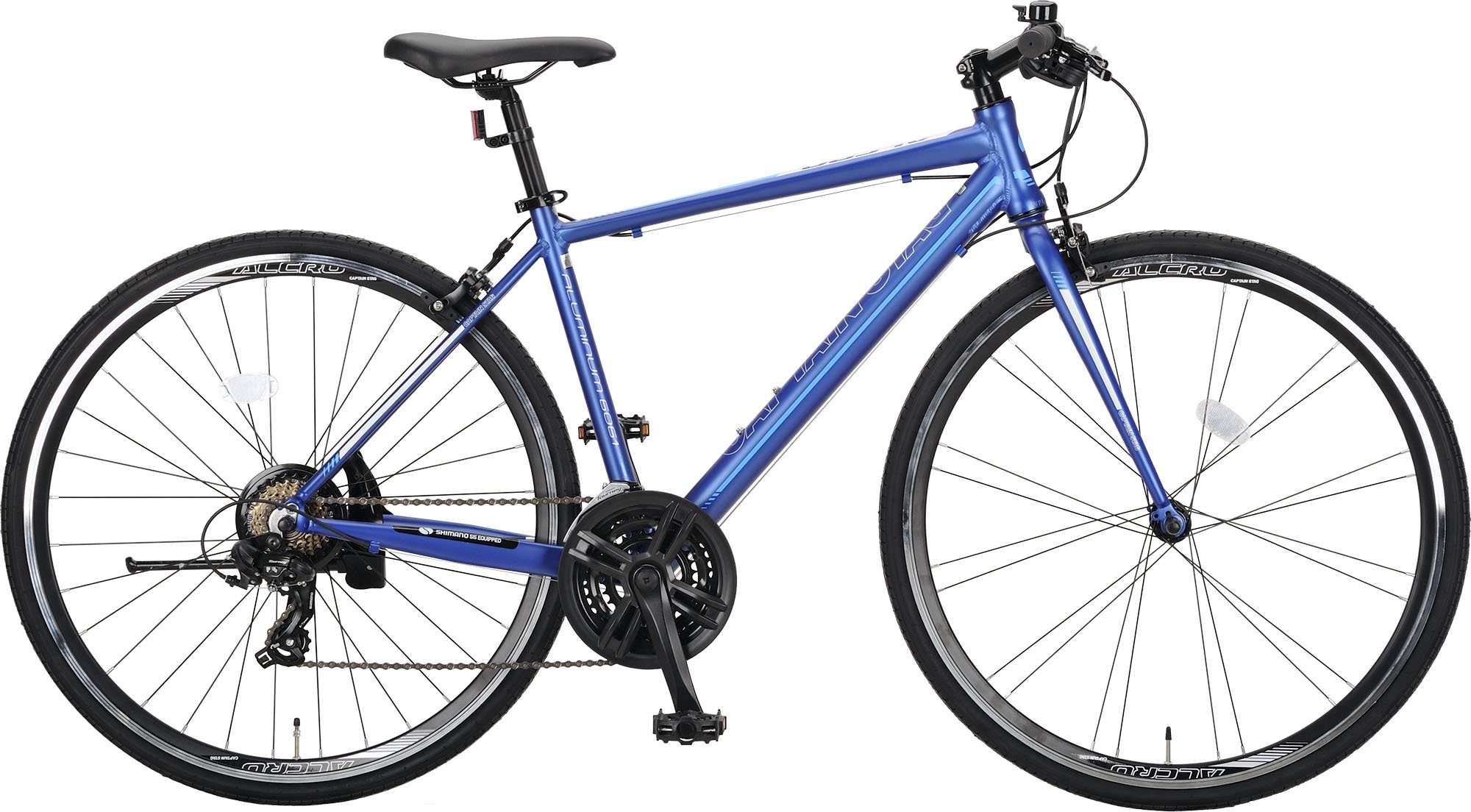 【送料無料】キャプテンスタッグ(CAPTAIN STAG) 700C SIMANO21段変速 マイクロシフトサムシフター 3×7段 アルミクロス バイク 28C マットブルー 70021 アルクロ YG-1158