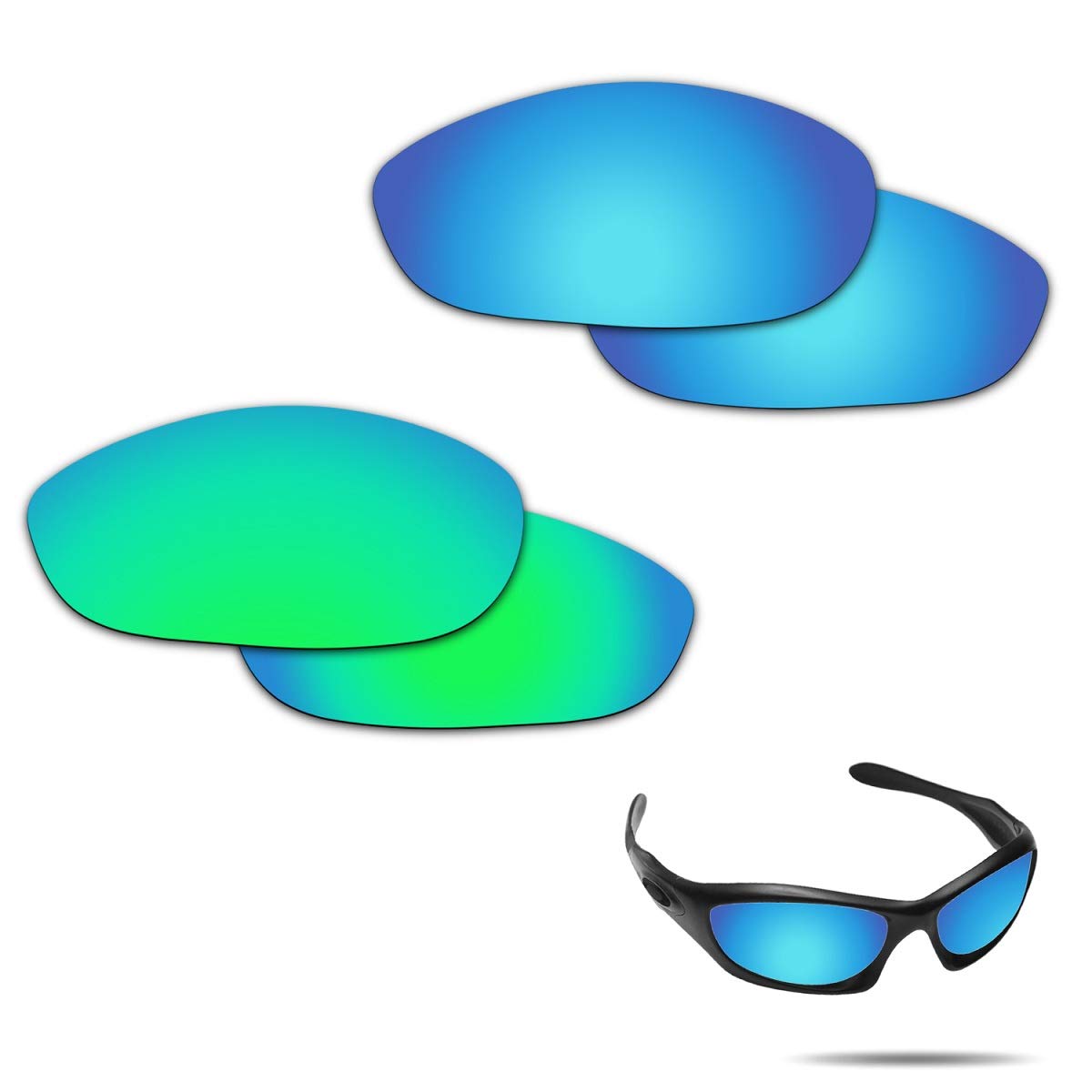 【送料無料】【2 pairs packed】 剥がれ防止 Oakley Monster Dog交換用レンズ 偏光 モンスタードック 替えレンズ
