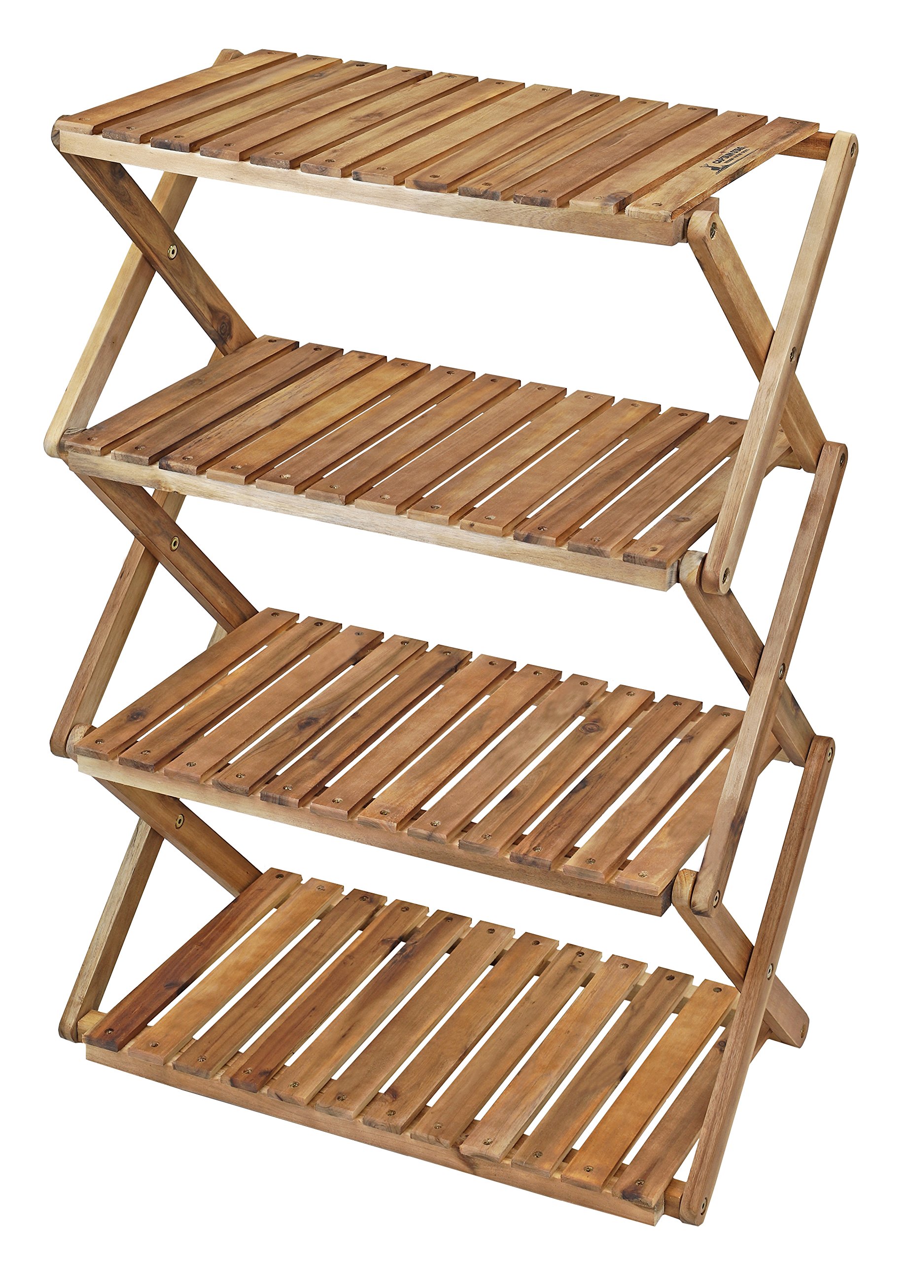 【送料無料】キャプテンスタッグ(CAPTAIN STAG) キャンプ ベランダ 収納棚 木製4段ラック MOVEラック W..