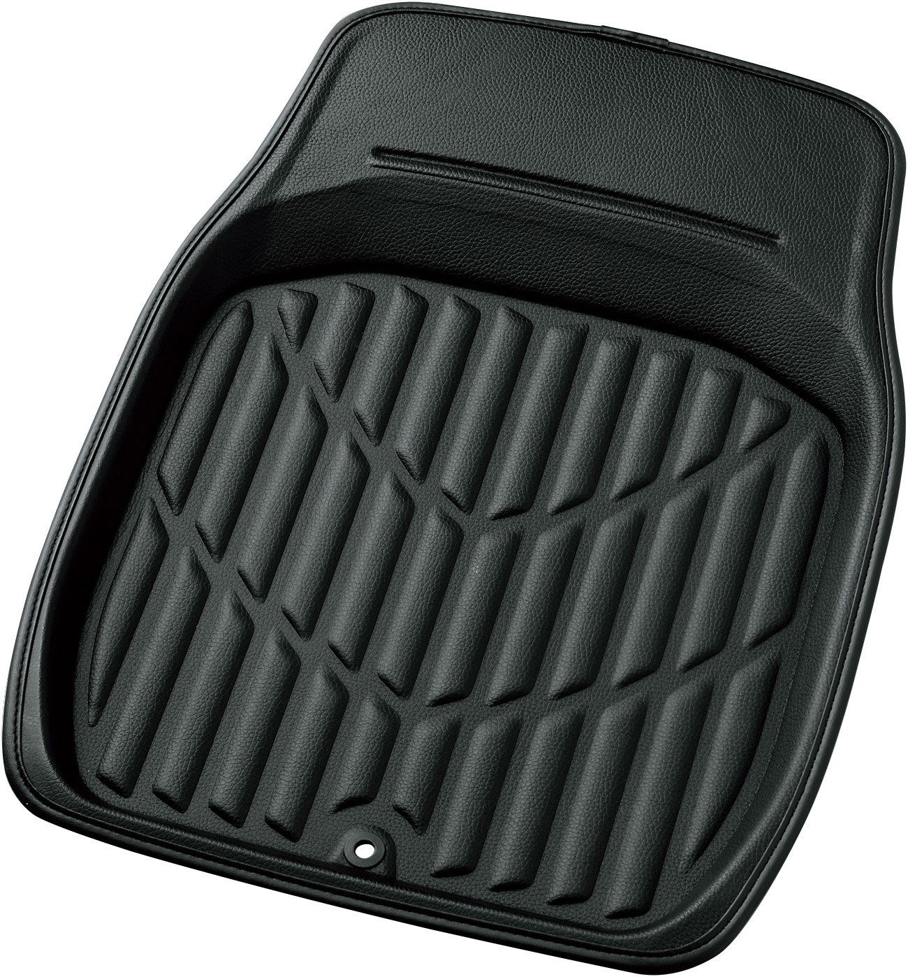 【送料無料】ボンフォーム(BONFORM) カーマット 3Dレザーマット 普通車 フロント1枚 防水 丸洗いOK ズレ防止加工 レザー素材 48x65cm ブラック 6416-01BK