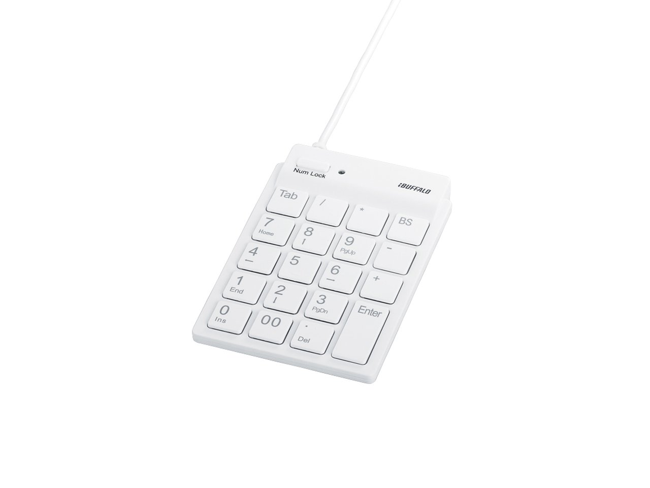 【送料無料】バッファロー BUFFALO スリムテンキーボード Tabキー付き ホワイト BSTK1 ...