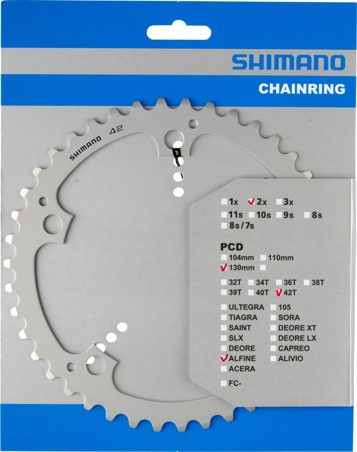 【送料無料】シマノ (SHIMANO) リペアパーツ チェーンリング 42T (シルバー) FC-S ...