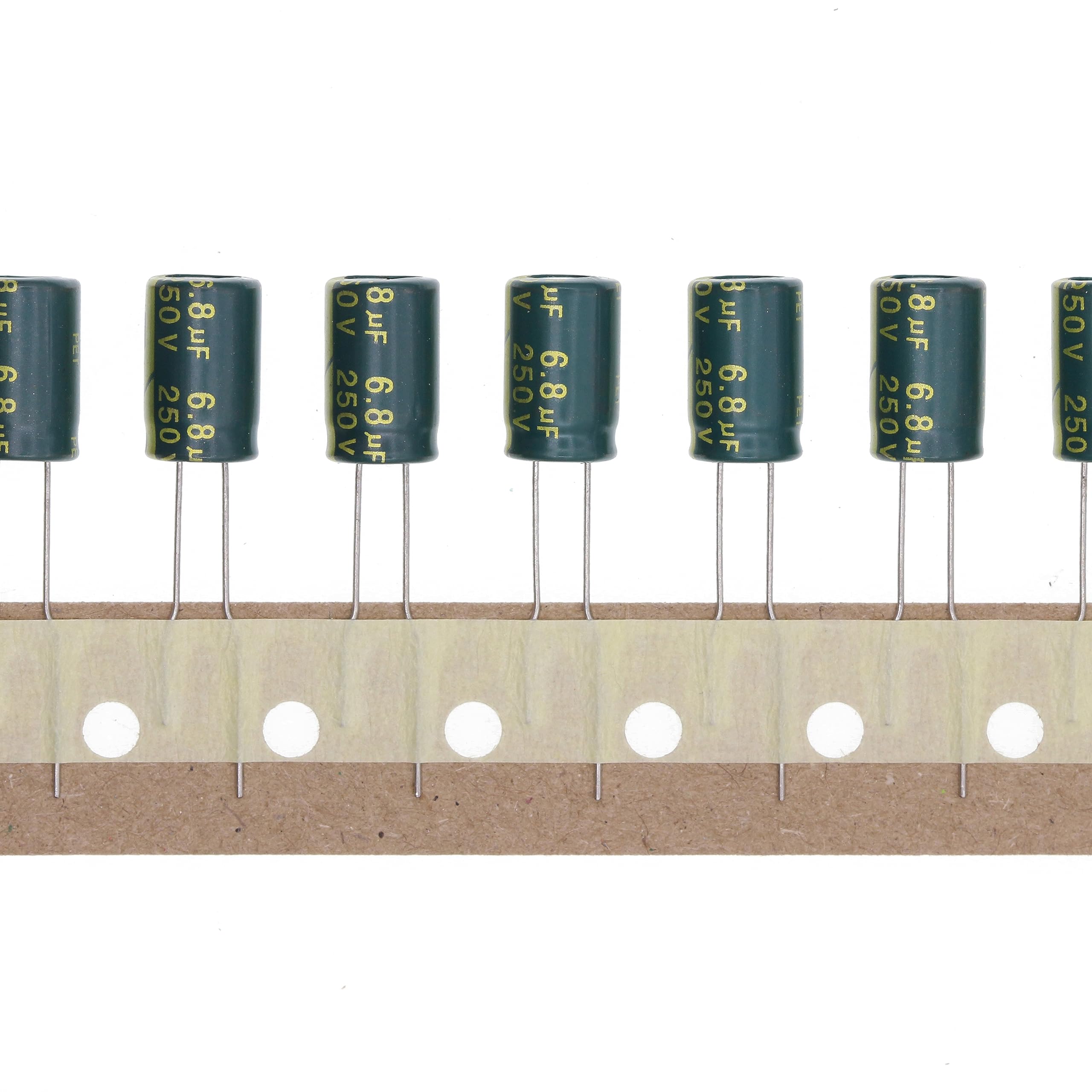 【送料無料】50 個 250V 6.8UF プラグインアルミ電解コンデンサ 8x12 8*12mm