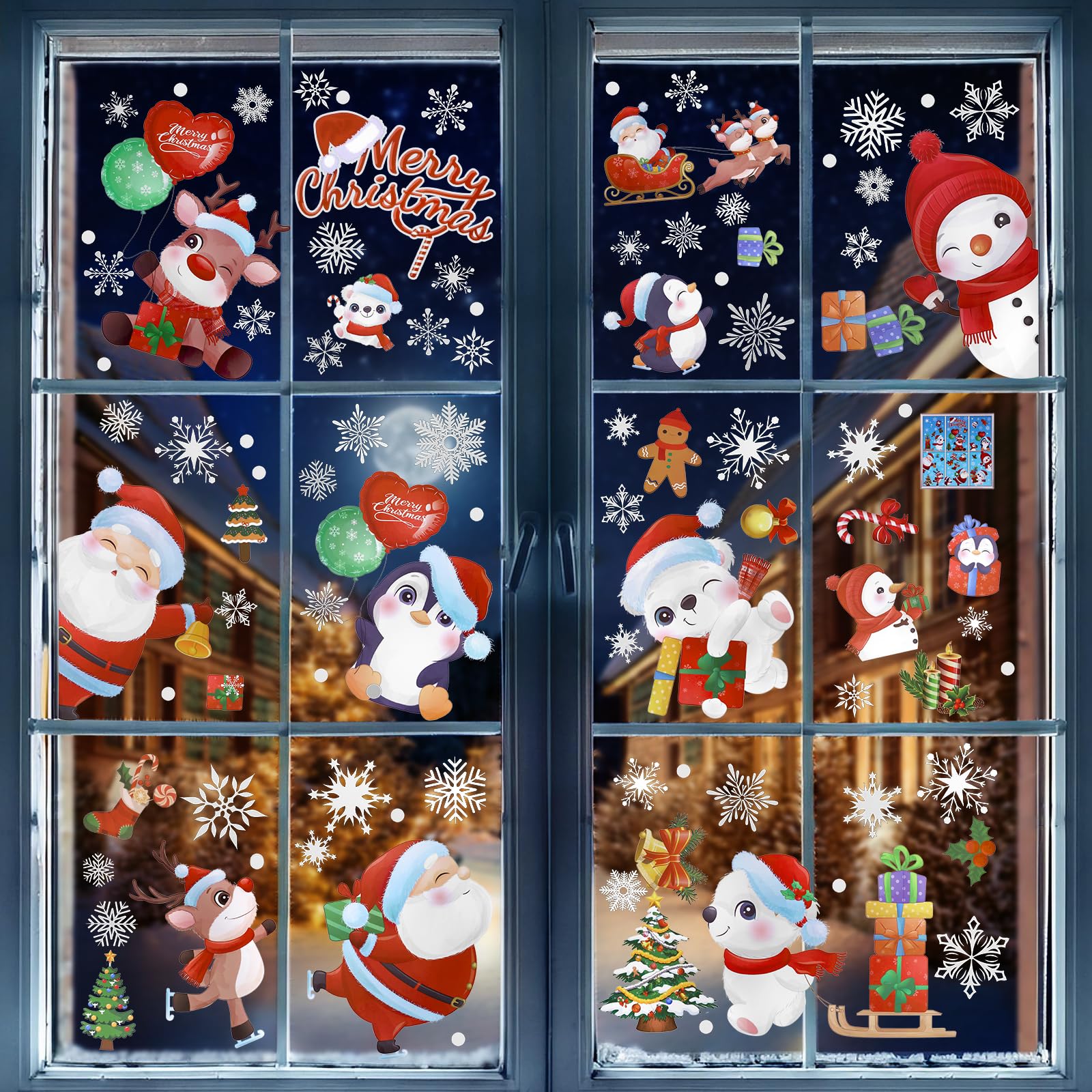 【送料無料】Kesote クリスマス 窓ステッカー 飾り 窓シール ウォールステッカー 飾り付け 168PCS 窓飾り 窓 シール 静電ステッカー クリスマス飾り 飾り付け 装飾 デコレーション ツリー サンタクロース 雪の結晶 ベル