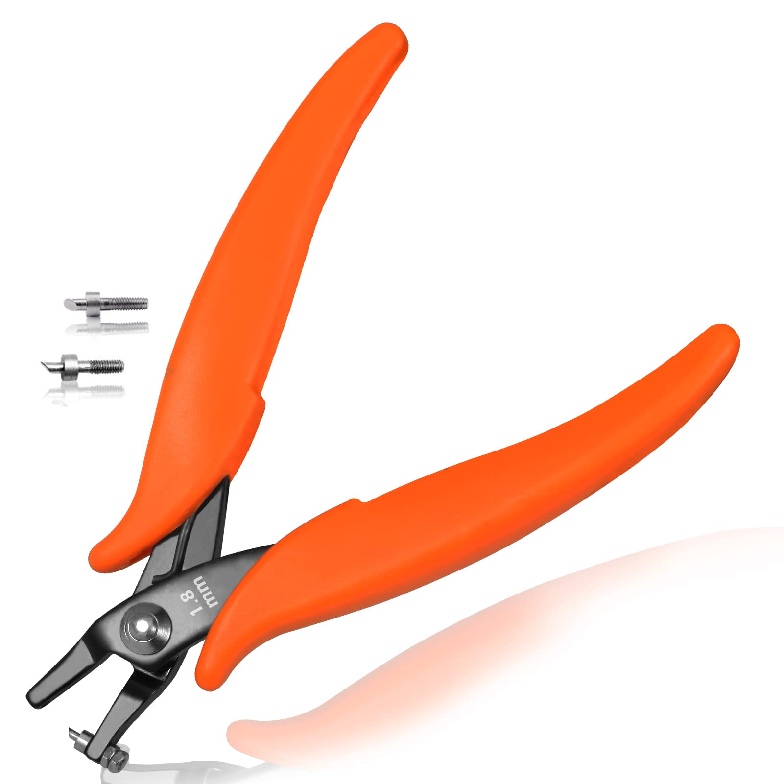 【送料無料】LEONTOOL 穴あけパンチ 1穴 1.8mm メタル ホールパンチプライヤー 替えパンチピン2個付属 ..