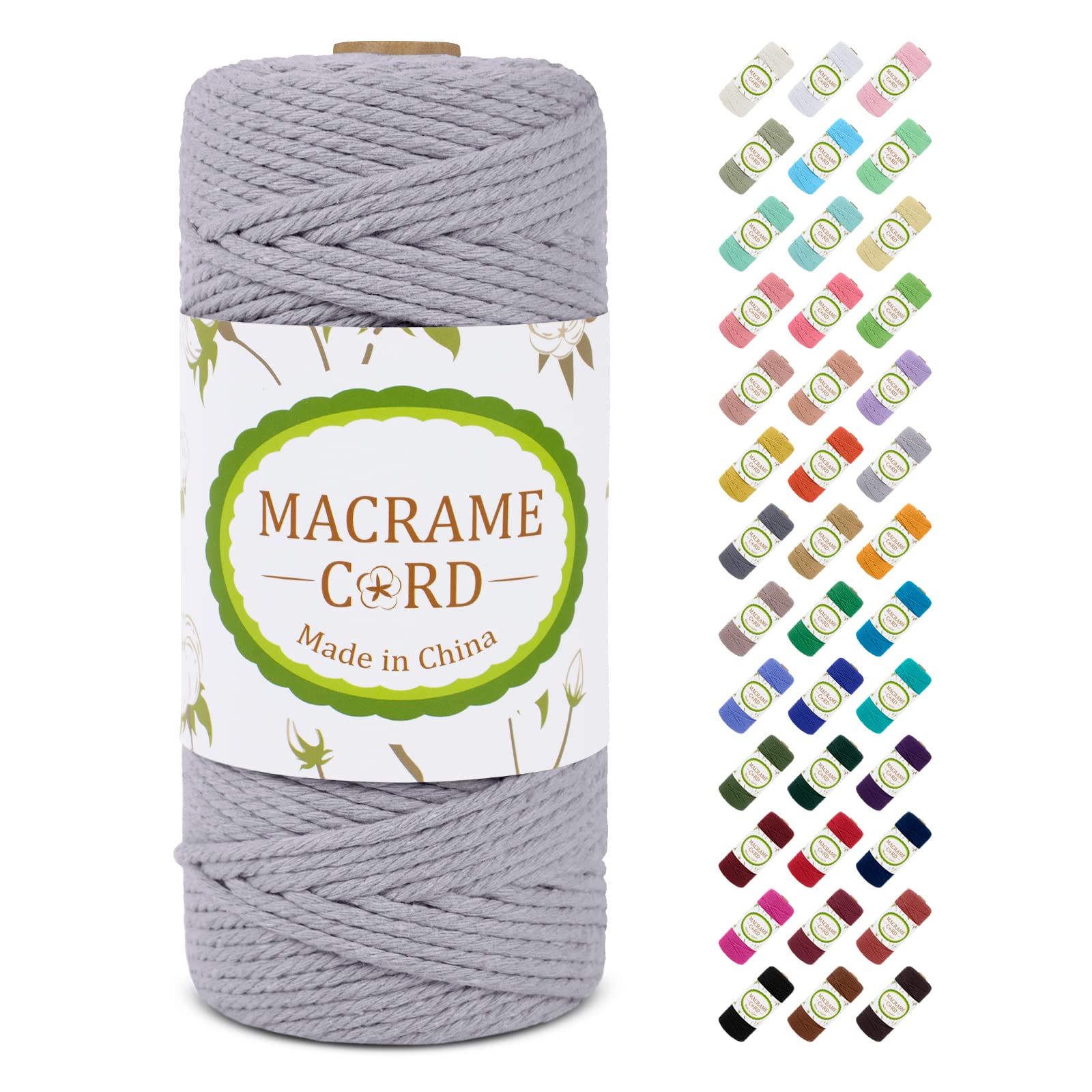 【送料無料】LEREATI マクラメロープ 3mm x 100m ナチュラルコットン マクラメ 糸 マクラメ 紐 綿糸 太..