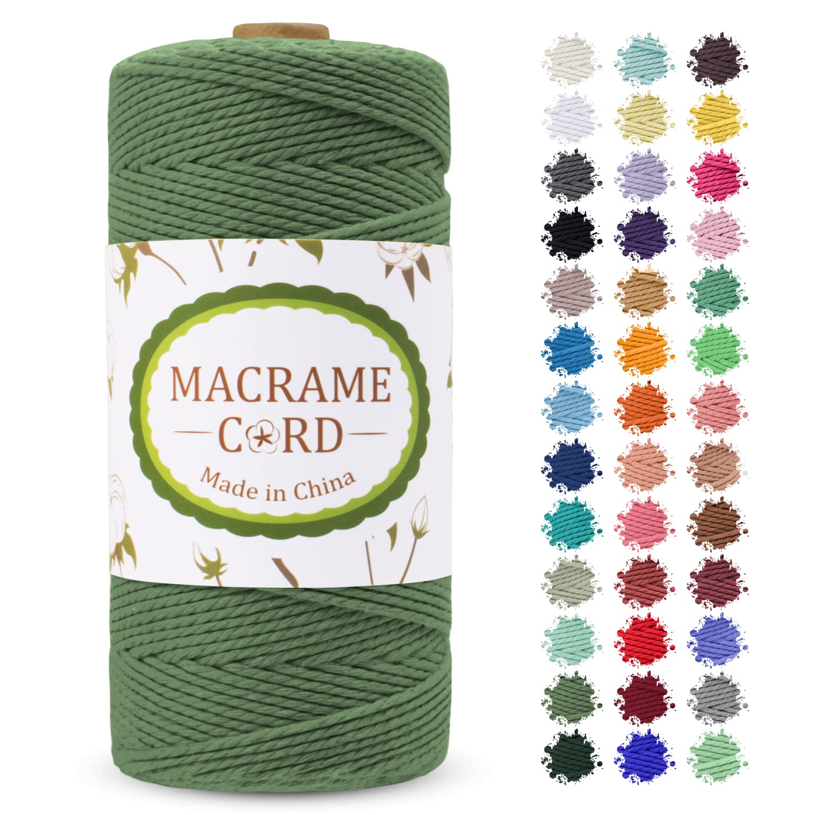 【送料無料】LEREATI マクラメロープ 2mm x 200m マクラメ糸 綿ロープ yarn コットン綿糸 ひもめん 紐 ..