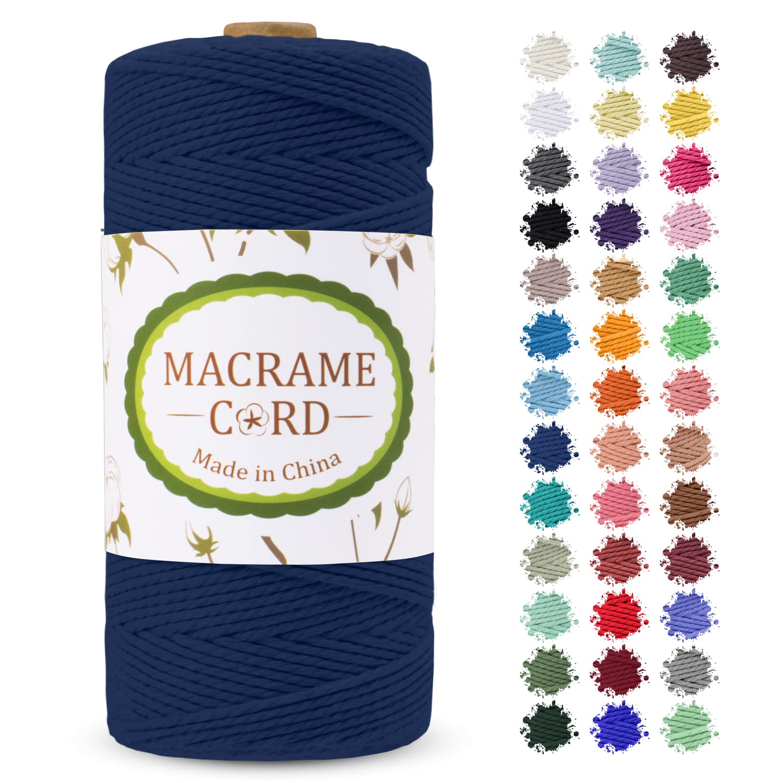 【送料無料】LEREATI マクラメロープ 2mm x 200m マクラメ糸 綿ロープ yarn コットン綿糸 ひもめん 紐 ..