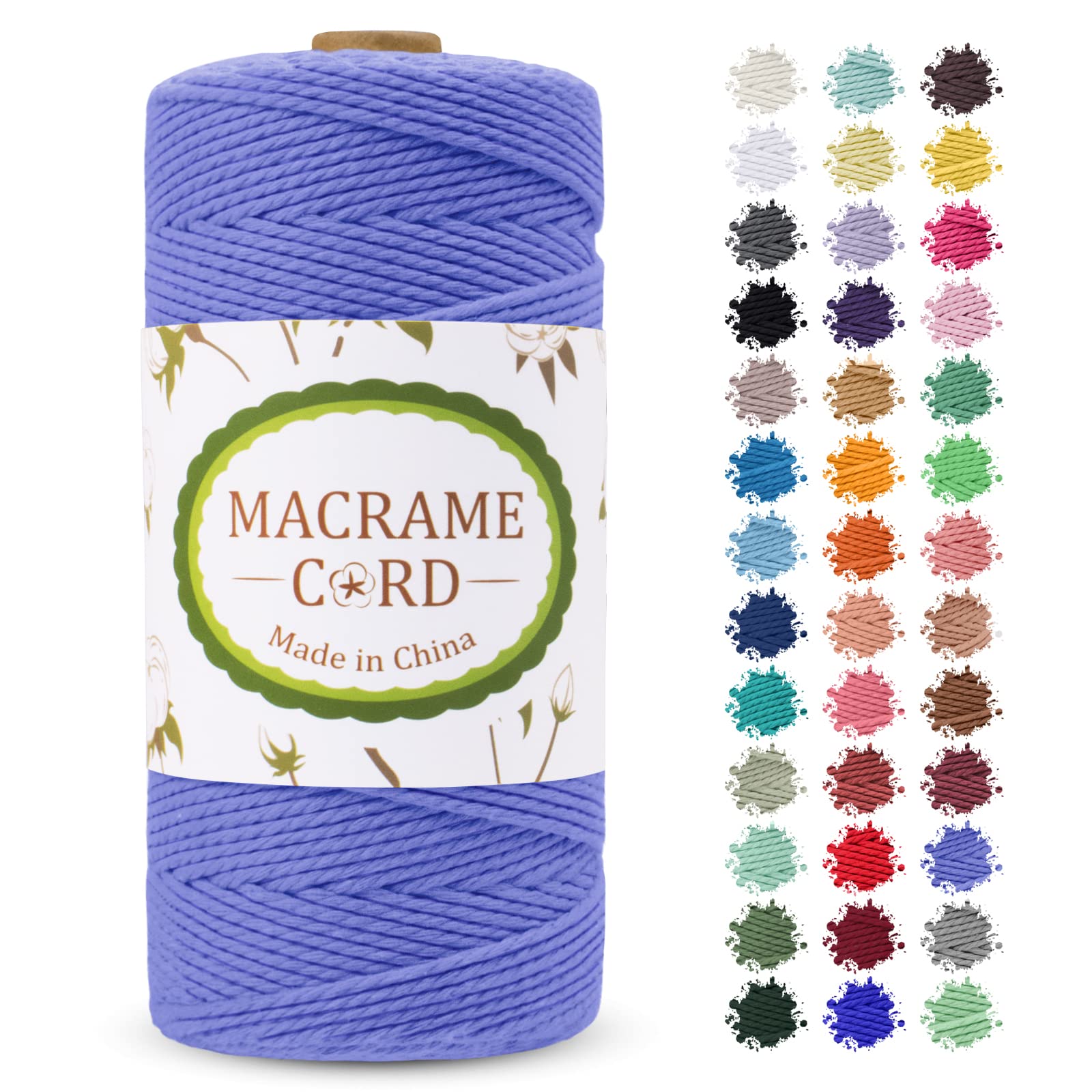 【送料無料】LEREATI マクラメロープ 2mm x 200m マクラメ糸 綿ロープ yarn コットン綿糸 ひもめん 紐 ..