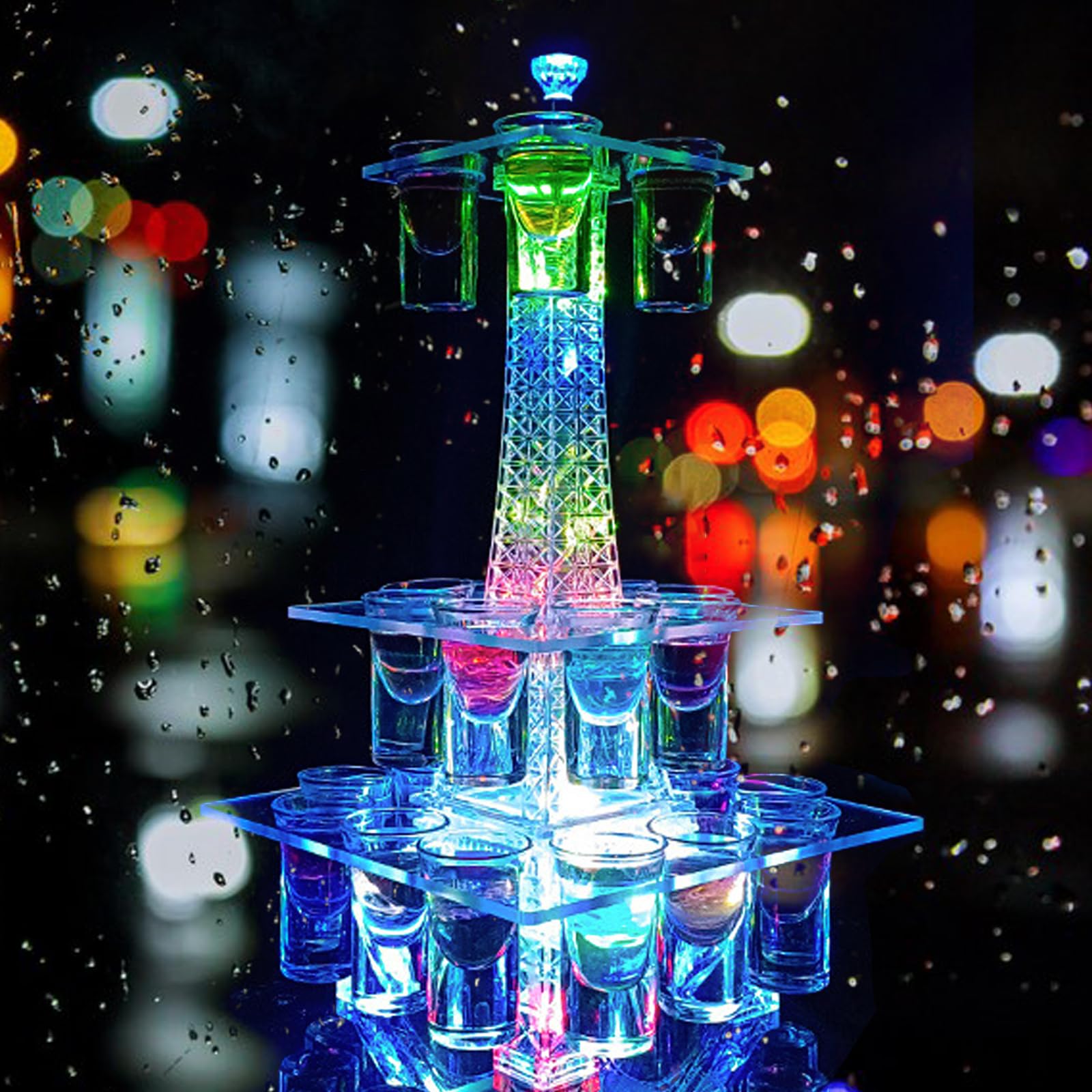 【送料無料】QuiExact LED酒ボトルの表示棚 24カップ エッフェル塔 酒棚 バーホテルLED酒棚の表示棚 LE..