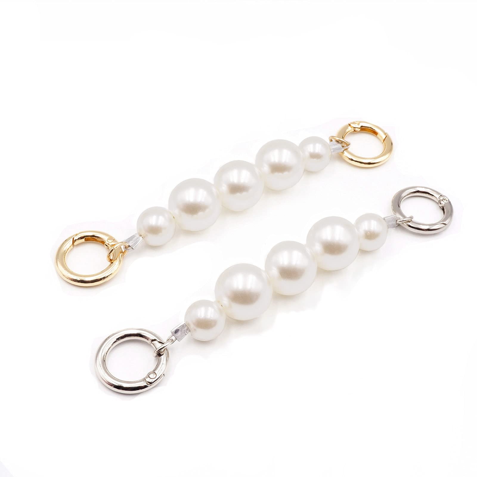 【送料無料】【BEAUTY PLAYER】2本入り パールストラップ かばん 持ち手 交換用チェーン パール ショート ハンドバッグ チェーン DIY アクセサ...