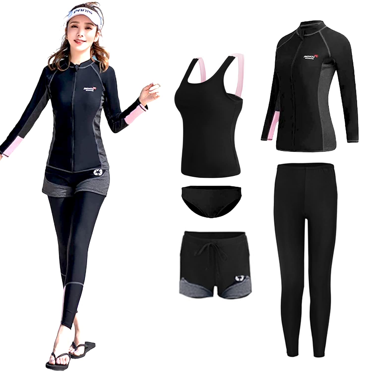 【送料無料】[Volsha] 水着 レディース ラッシュガード 5点セット体型カバー フィットネス  ...