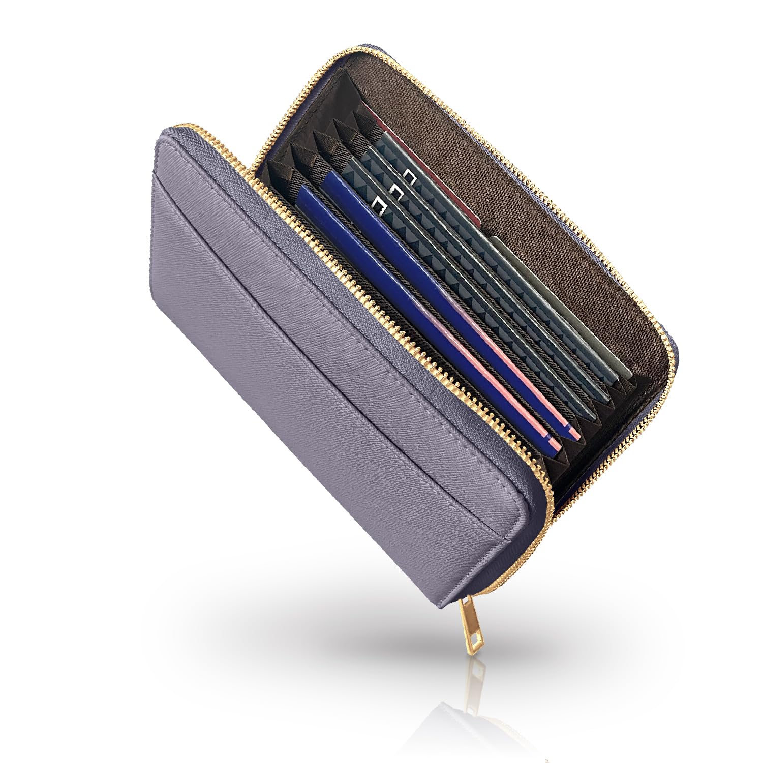 【送料無料】【整理収納アドバイザー監修】 RIMARUHE 通帳ケース (レディース専用)【本革xYKKのゴール..