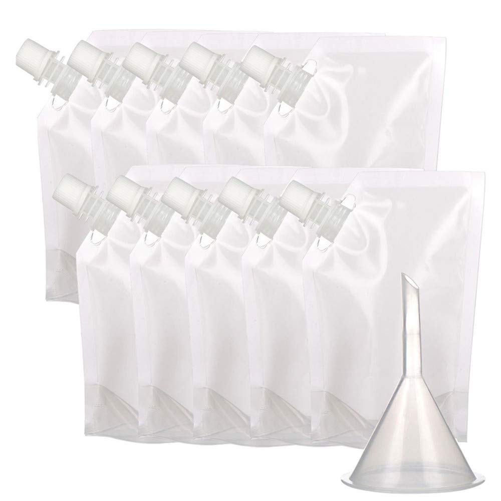 【送料無料】Kingsie プラスチック製飲料バッグ 10個セット 透明 ビニール袋 ジュース 水 飲み物 保存..