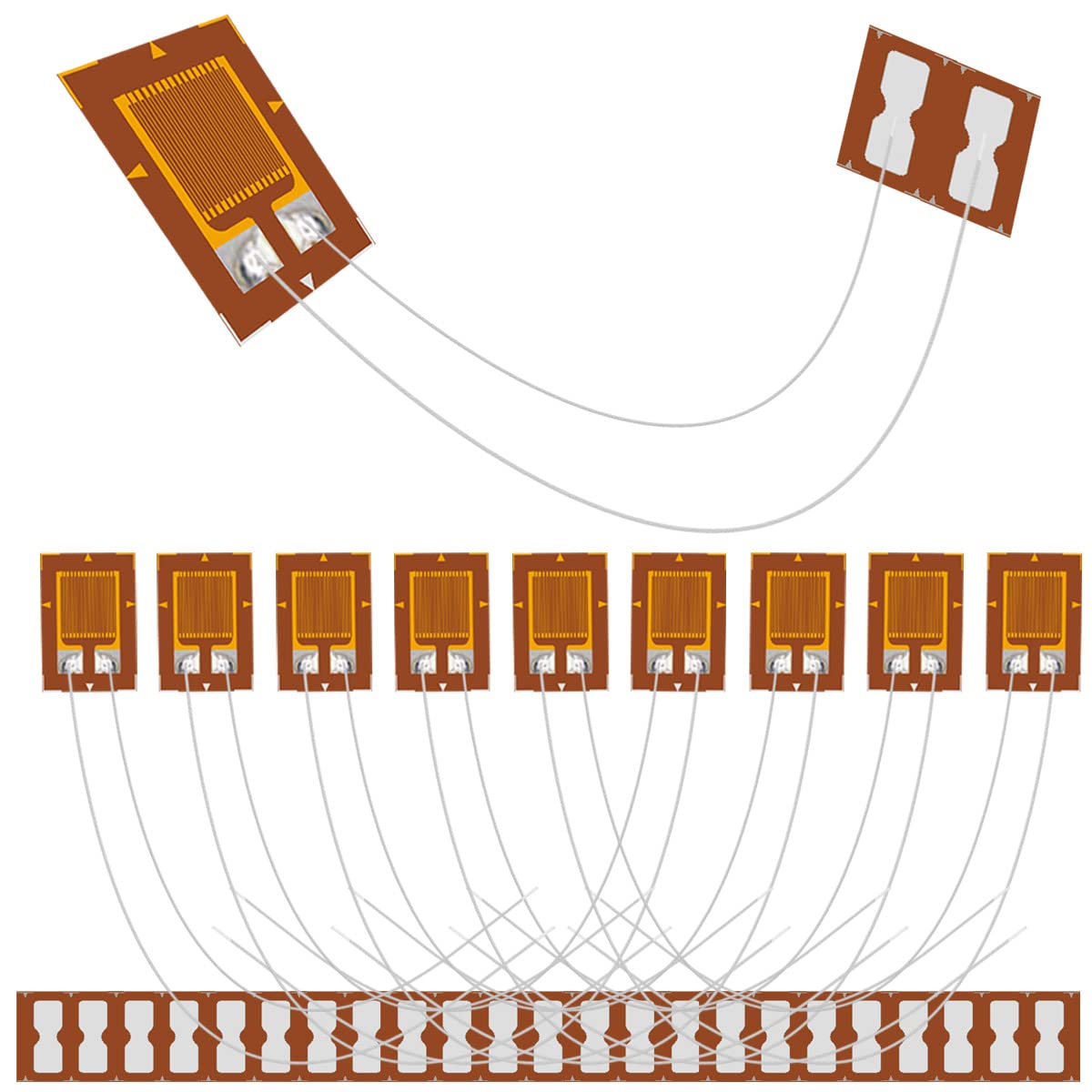 【送料無料】DAOKAI 10個 BF120-3AA 120オーム 高精度圧力抵抗箔ひずみゲージ 圧力センサー用 20個のひ..