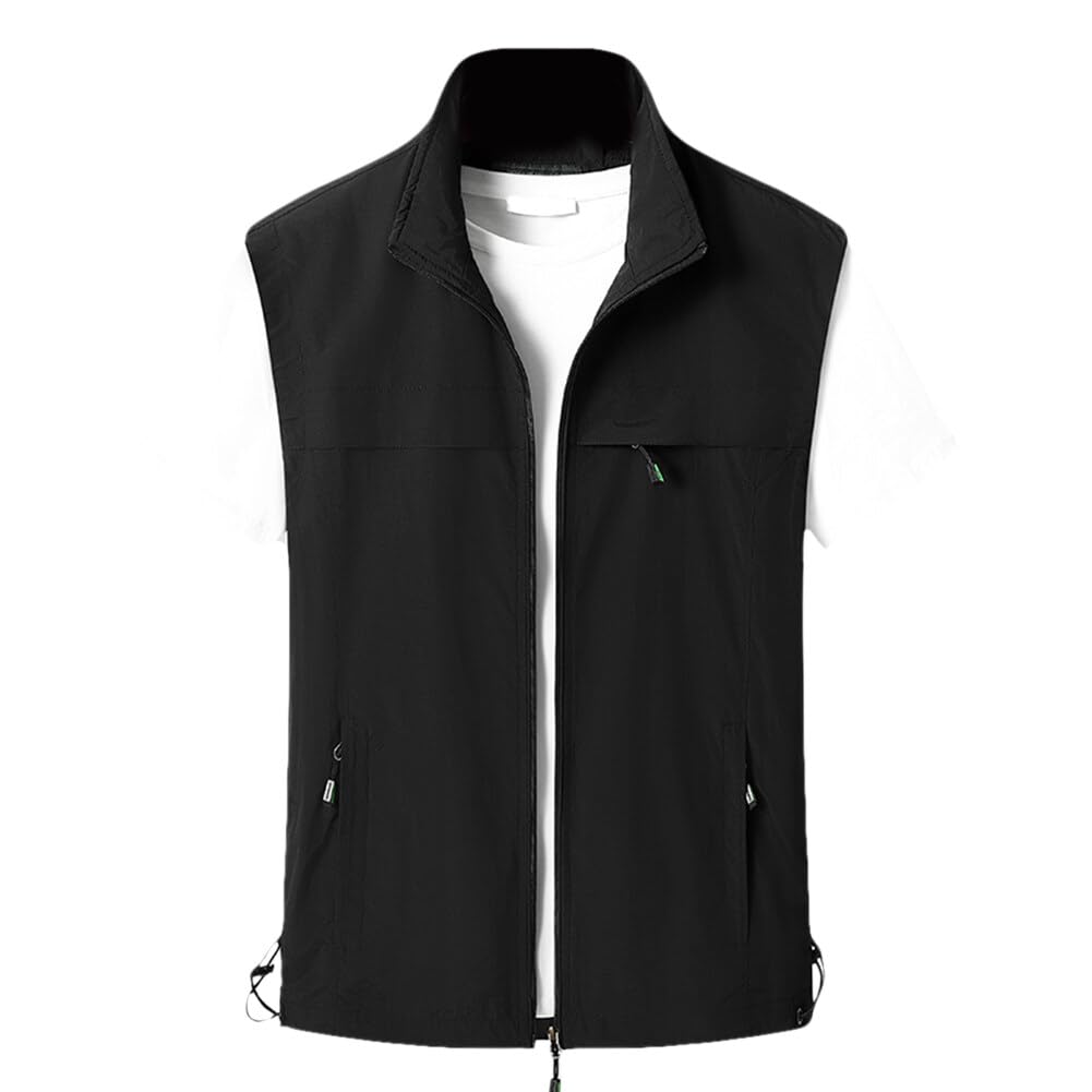 【送料無料】[AOWOFS] メンズベスト メンズ フィッシングベスト UVカット ベスト カメラマンベスト おしゃれ オールシーズン 防紫外線 速乾通気 ジャケットアウトドア 釣り用 撮影用 多機能 大きいサイズ