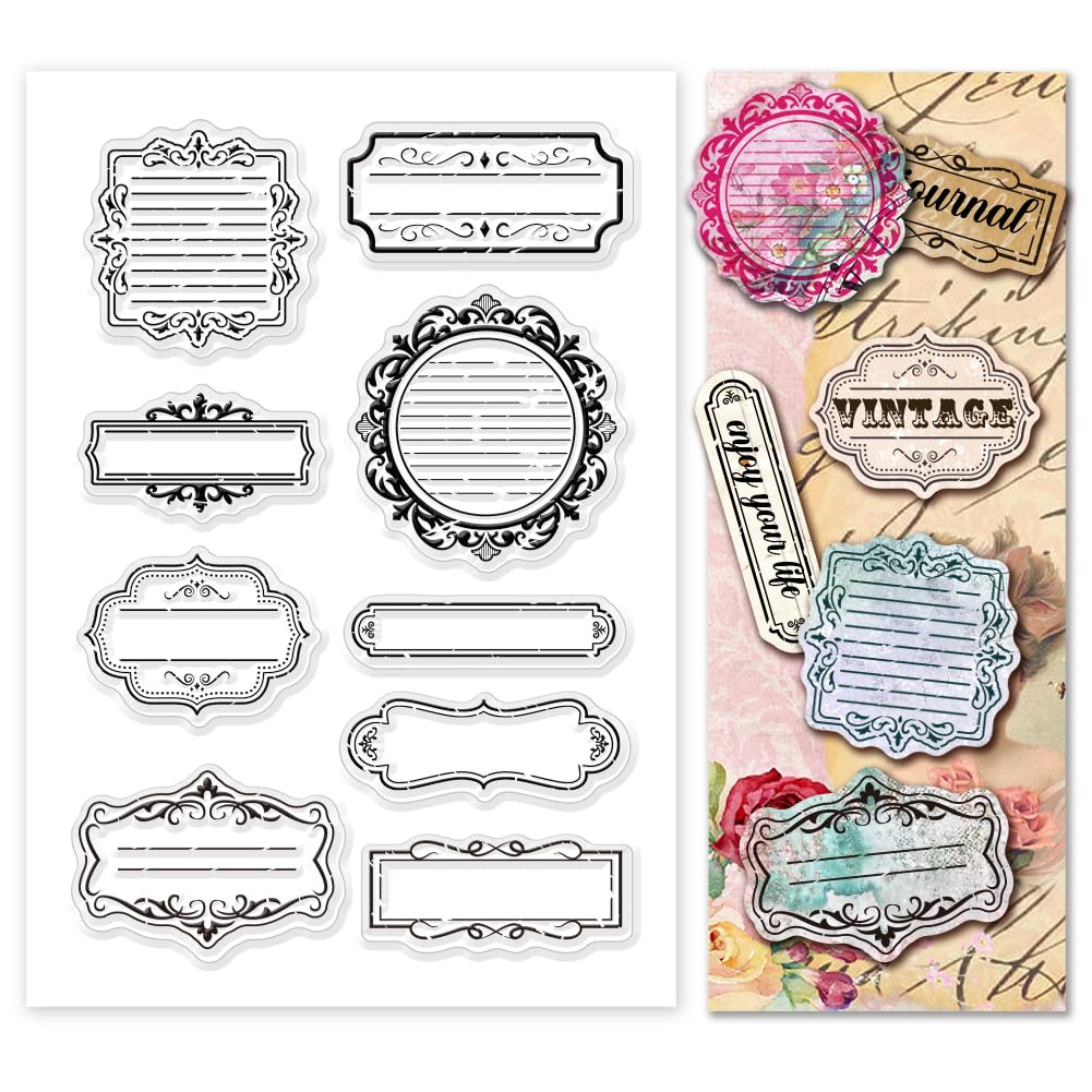 【送料無料】PH PandaHall クリアスタンプ レトロスタイル ヴィンテージの縁取り パターン シリコンス..