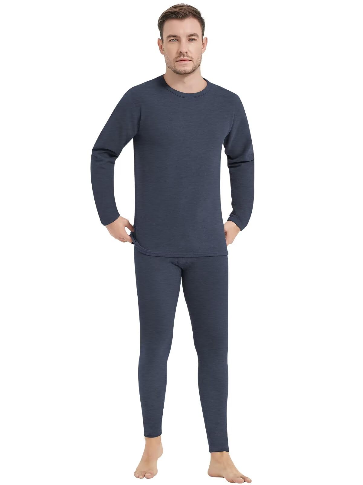 【送料無料】[Sillictor] 防寒インナー メンズ 上下セット 裏起毛 丸首 あったかインナー 上下 アンダーシャツ + 前開き ロングタイツ 保温 インナーウェア 【ウールとシルク入り】 冬用 YLM01-na-L（日本サイズS）