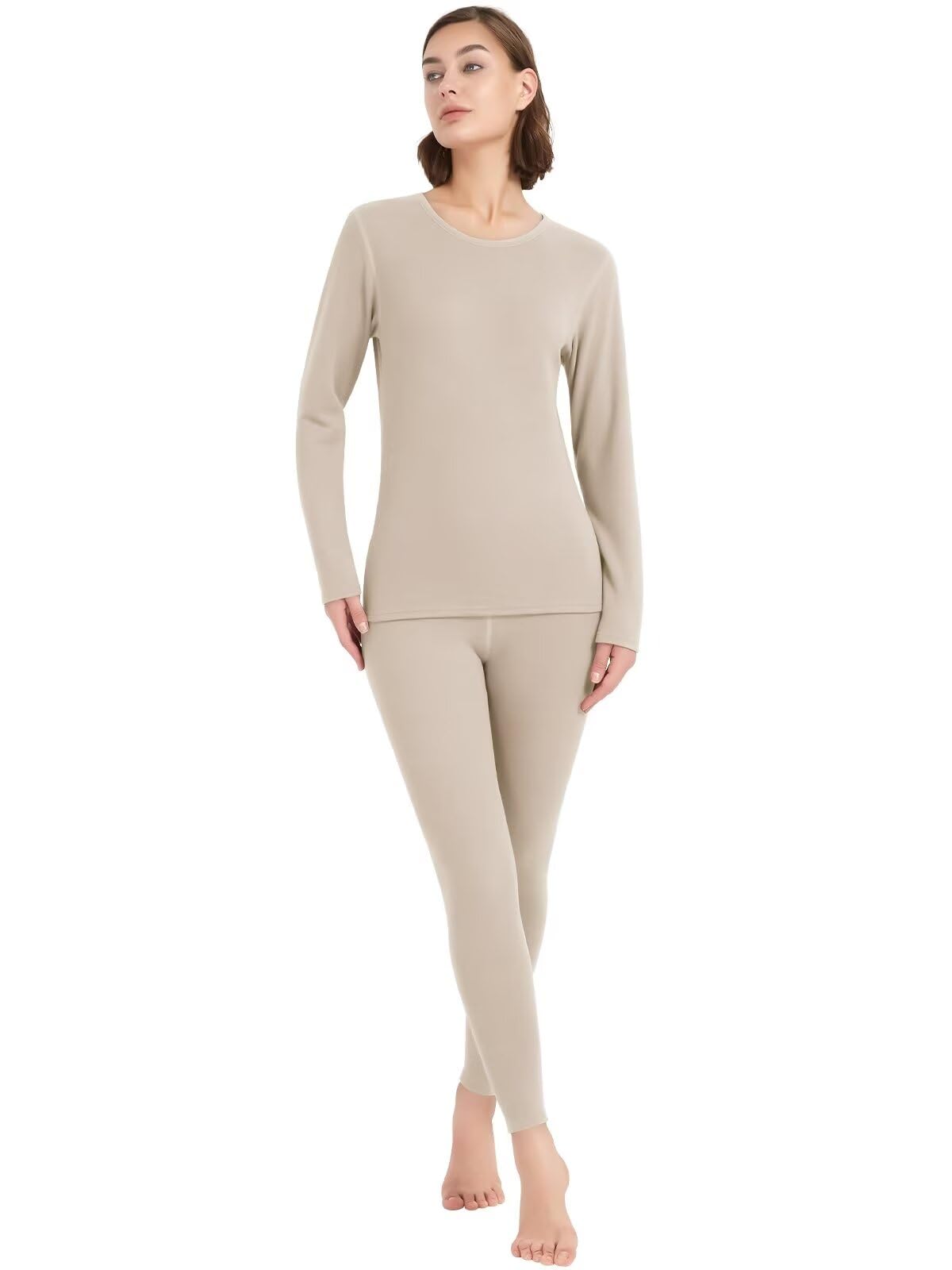 【送料無料】[Sillictor] 防寒インナー レディース 上下セット 裏起毛 ヒートテック 丸首 あったかイン..