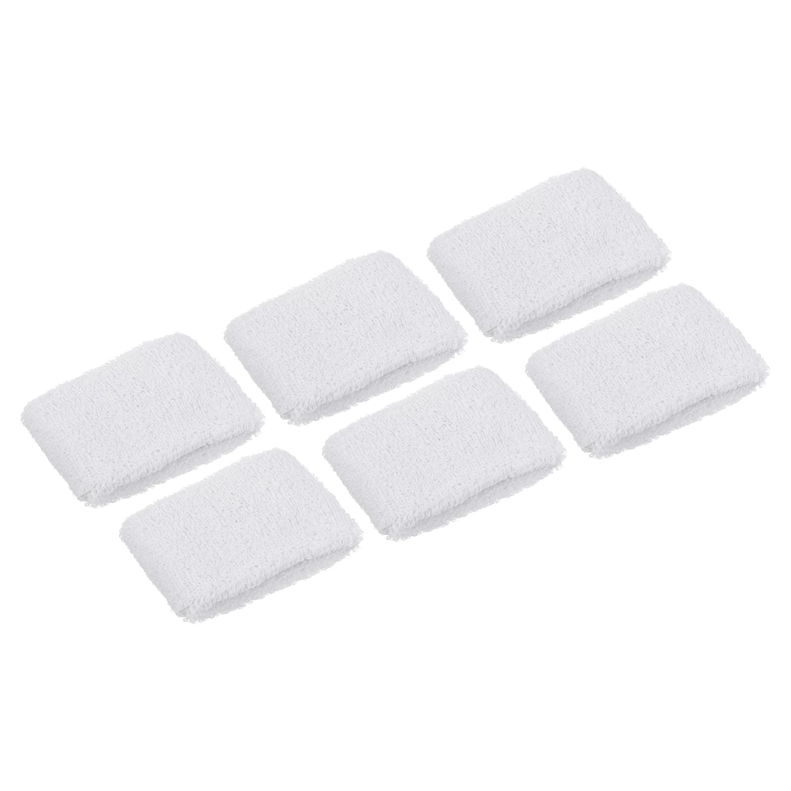 【送料無料】PATIKIL スポーツリストバンド 8x5cm 6本 綿テリークロス 吸収性の汗止めバンド テニス 野球 エクササイズ アスレチックランニング用 ホワイト