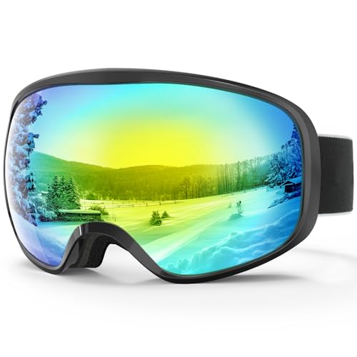 【送料無料】[RIOROO] スキーゴーグル スノーボードゴーグル OTGメガネ対応 広視野 球面レンズ 100% UV..