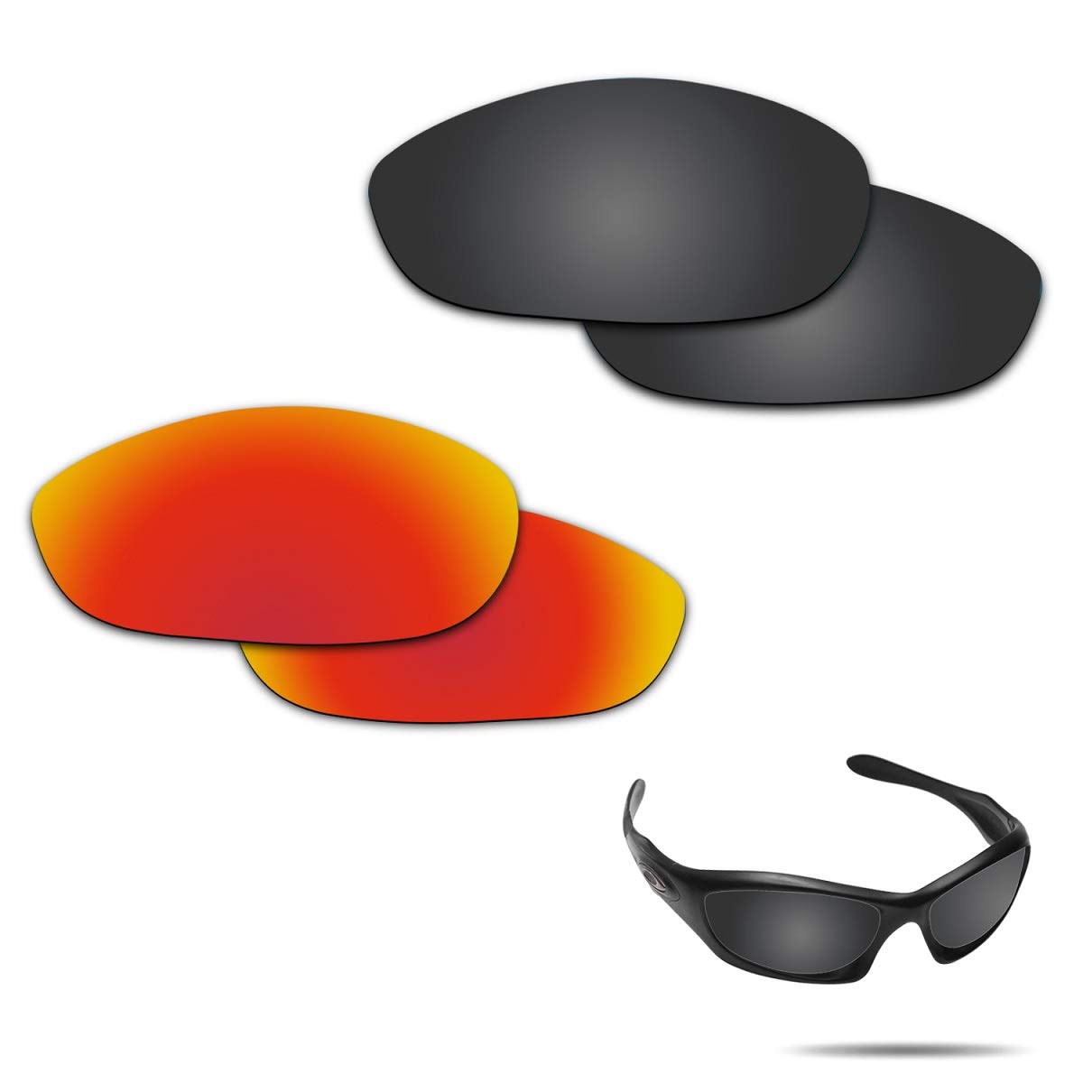 【送料無料】【2 pairs packed】 剥がれ防止 Oakley Monster Dog交換用レンズ 偏光 モンスタードック 替えレンズ