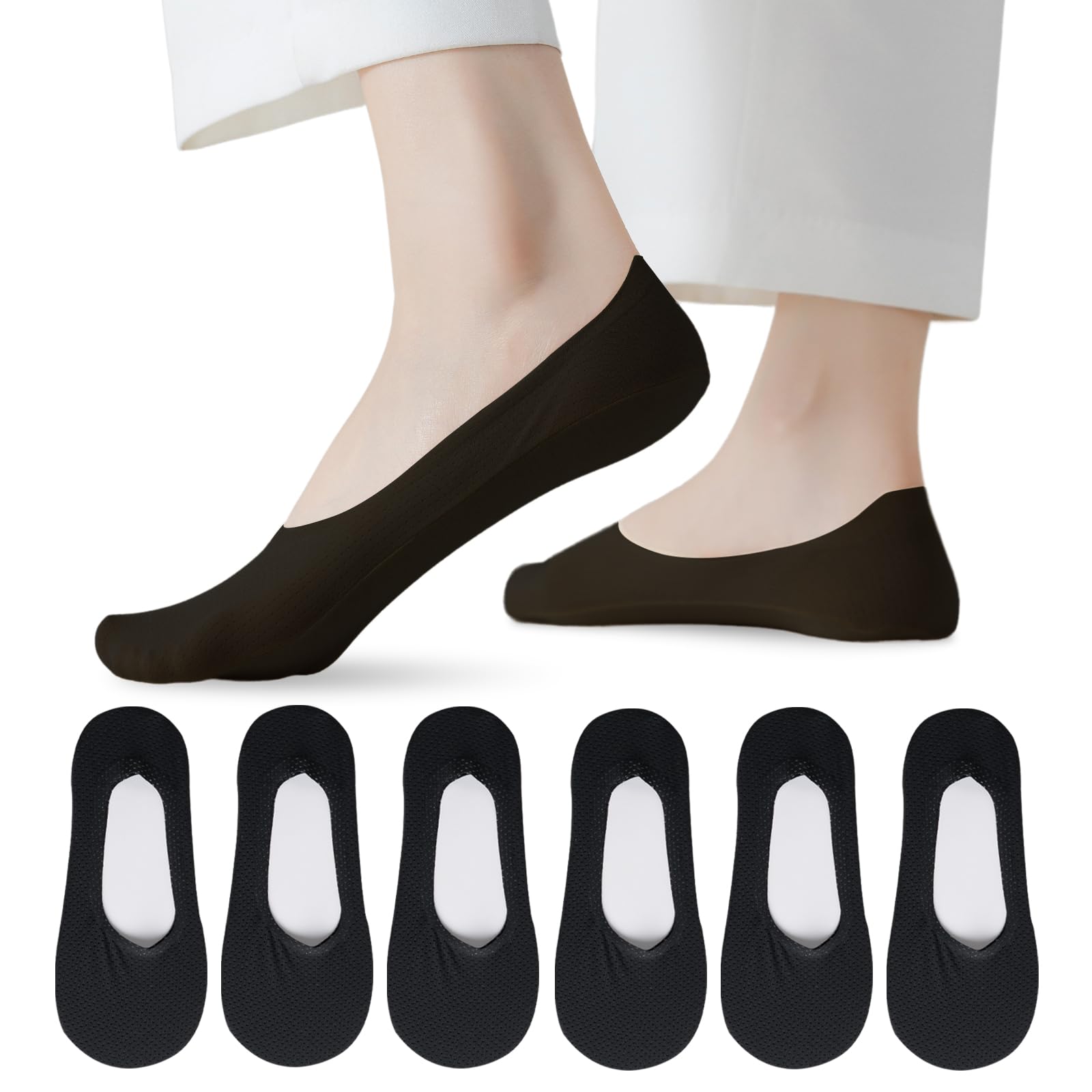 【送料無料】[Caudblor] パンプス用靴下 脱げない カバーソックス レディース 浅ばき 浅履き パンプス ソックス 夏用 綿 6足セット