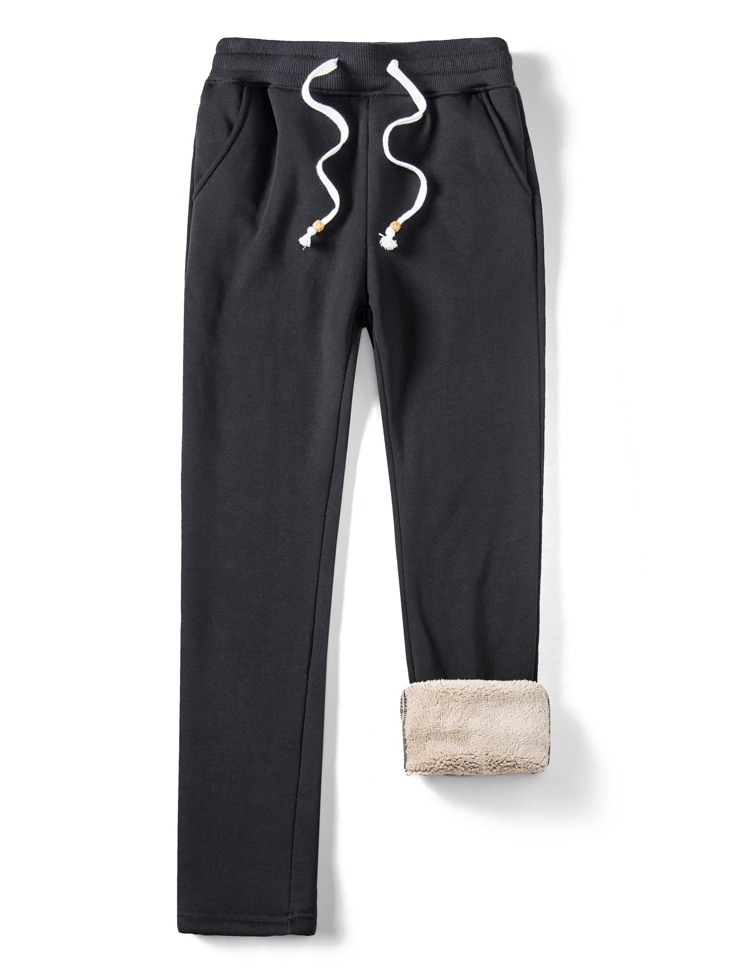 【送料無料】[KEFITEVD] 防寒ズボン レディース 大きいサイズ スウェットパンツ 裏フリース 暖パン 厚手 保温 ワイドパンツ カジュアル 部屋着 ウォーキングウェア 冬 ブラック 3XL