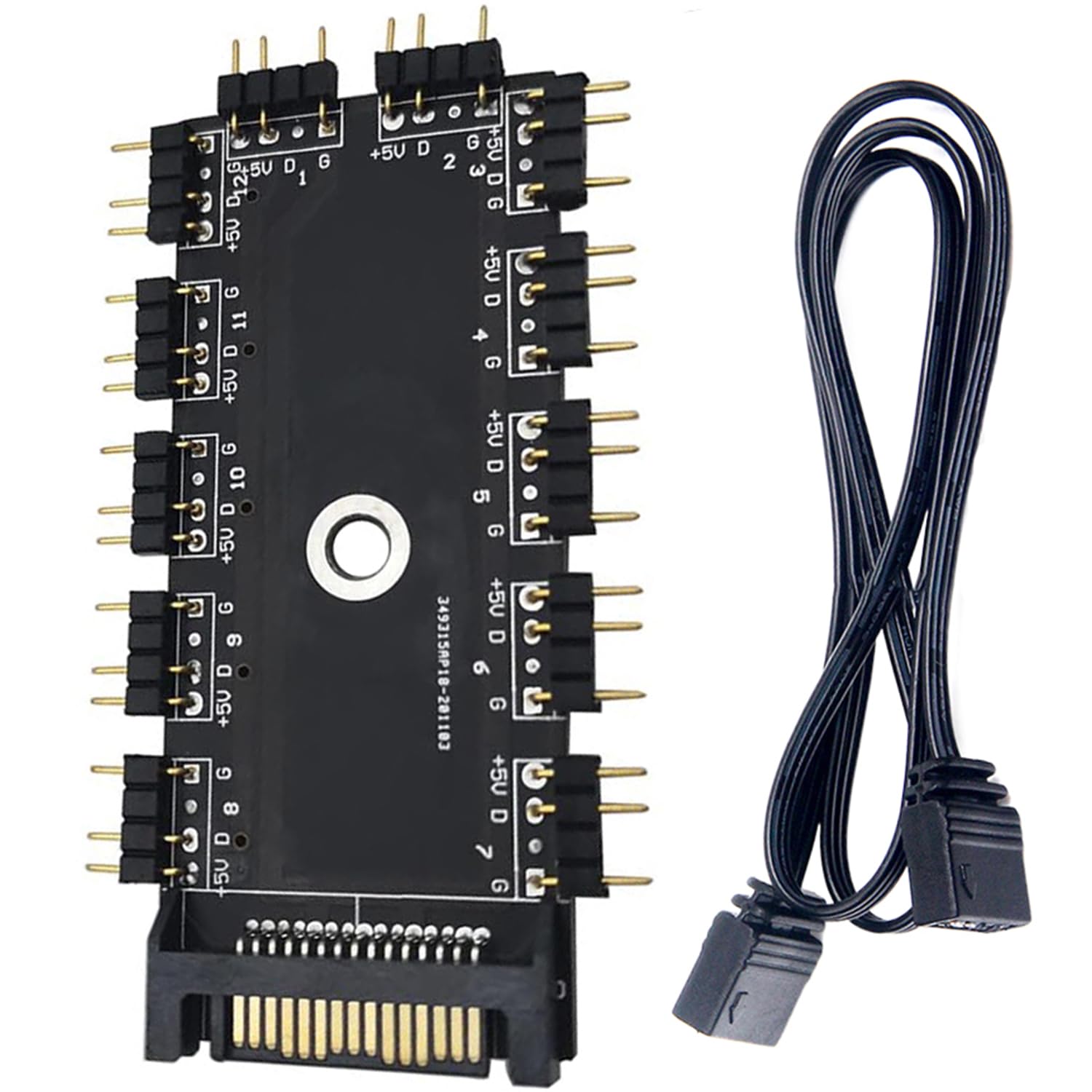 【送料無料】YACHUN rgb ハブ 5V 3ピン 1〜11ポート RGBスプリッターハブ SATA電源 argb 分岐 アダプタ..