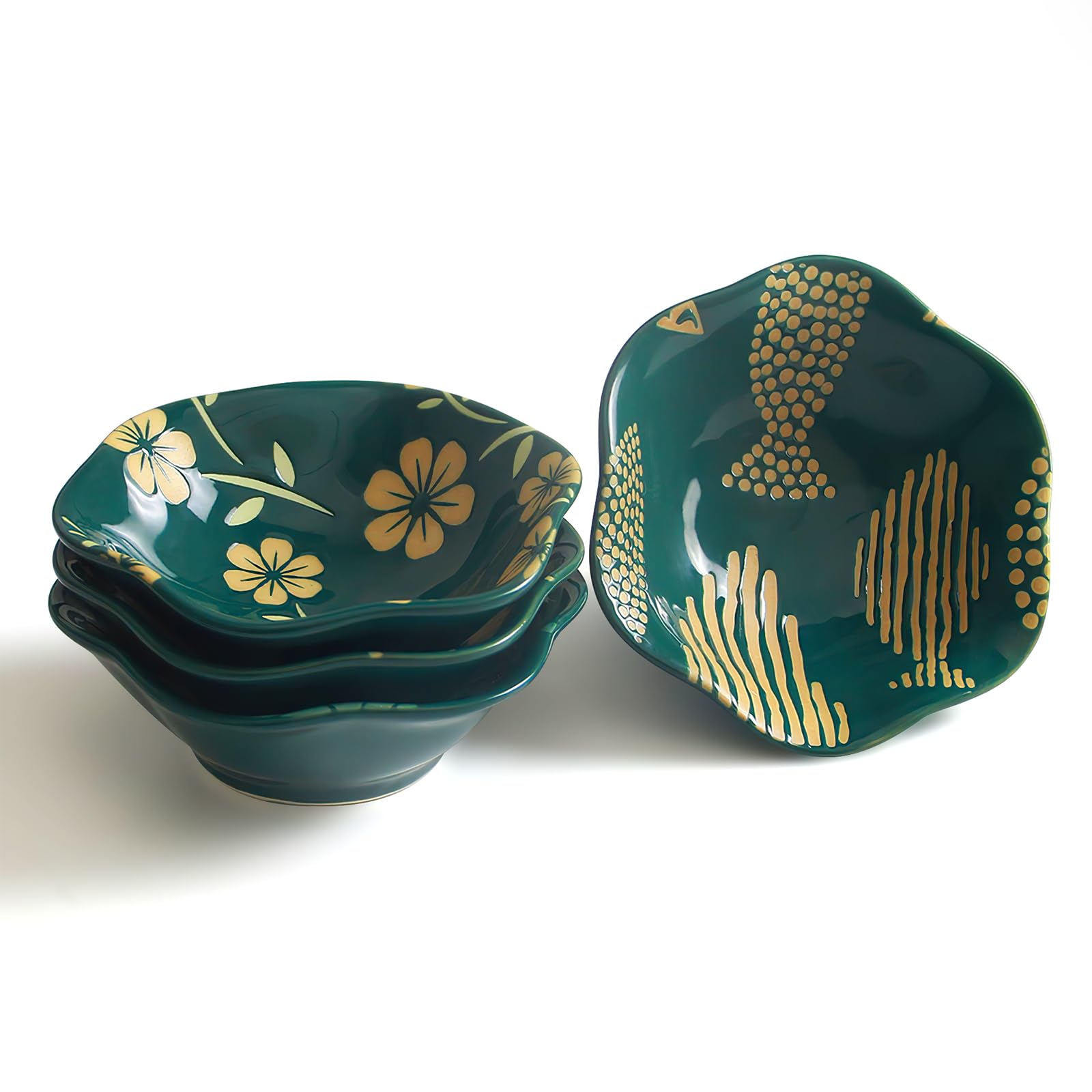 【送料無料】YFWOOD 小鉢 小皿 4個 小鉢セット 取鉢 直径10.5cm 高さ約3.3cm 3柄 容量約 100ml ミニボ..