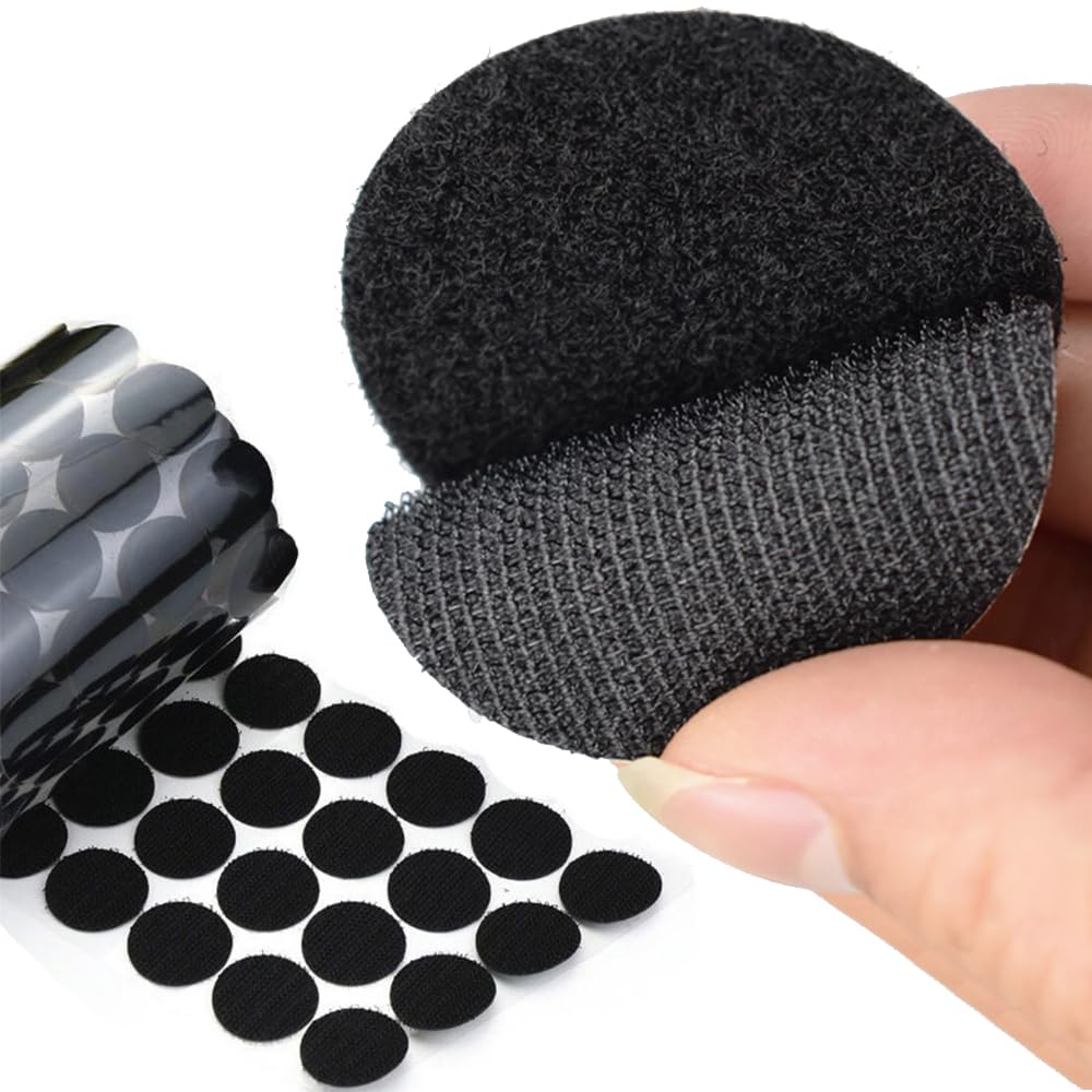 【送料無料】SANJAOYEE 面ファスナー 丸型 強力 マジック付きテープ 両面テープ付き 粘着テ ...