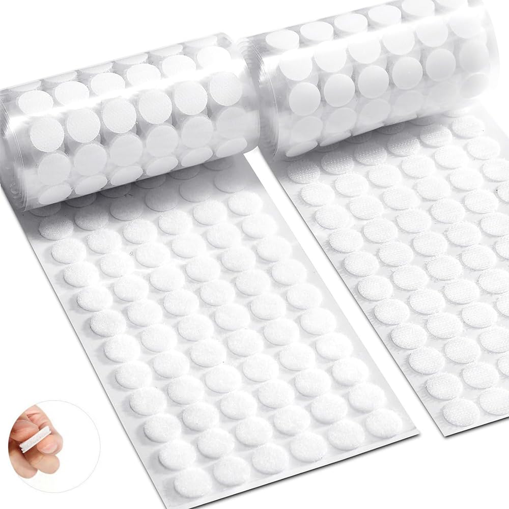 【送料無料】SANJAOYEE 面ファスナー 丸型 強力 マジック付きテープ 両面テープ付き 粘着テ ...