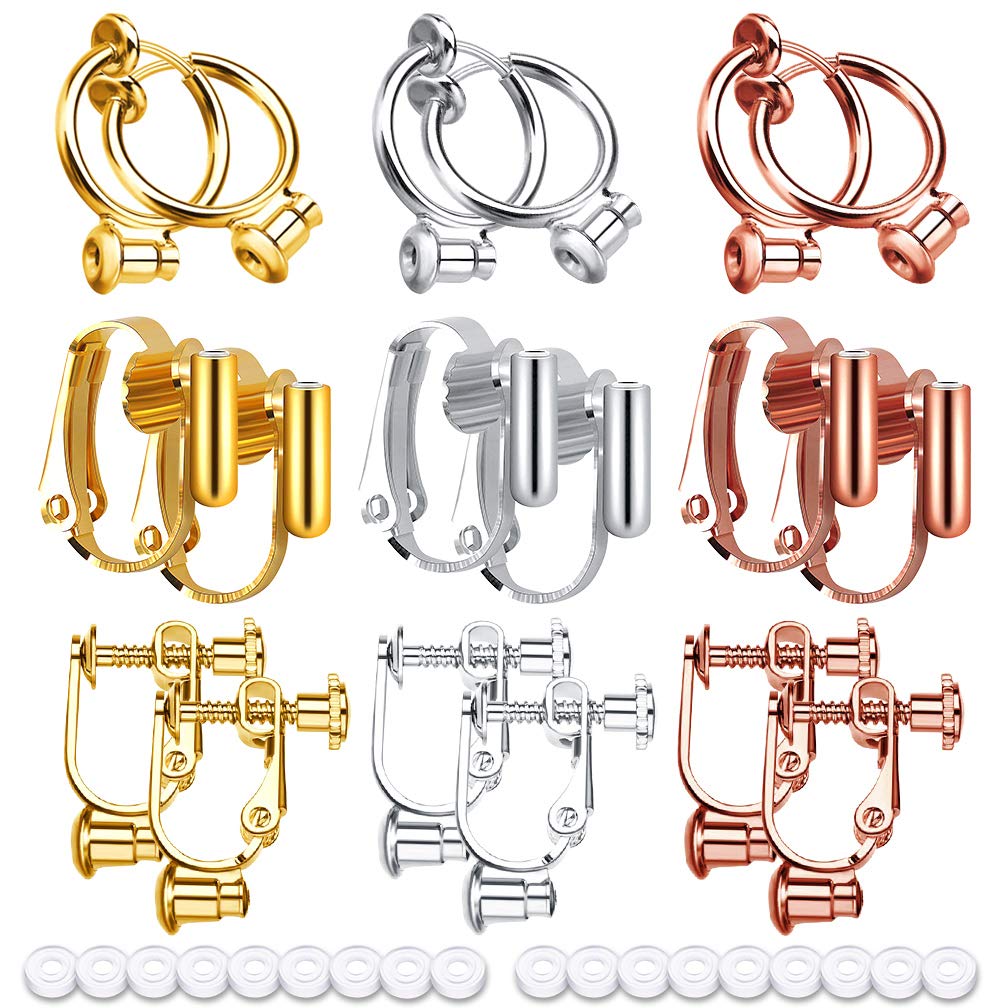 【送料無料】イヤリングパーツ 18個入り イヤリングコンバーター ピアスパーツ ピアス変換 ノンホール ..