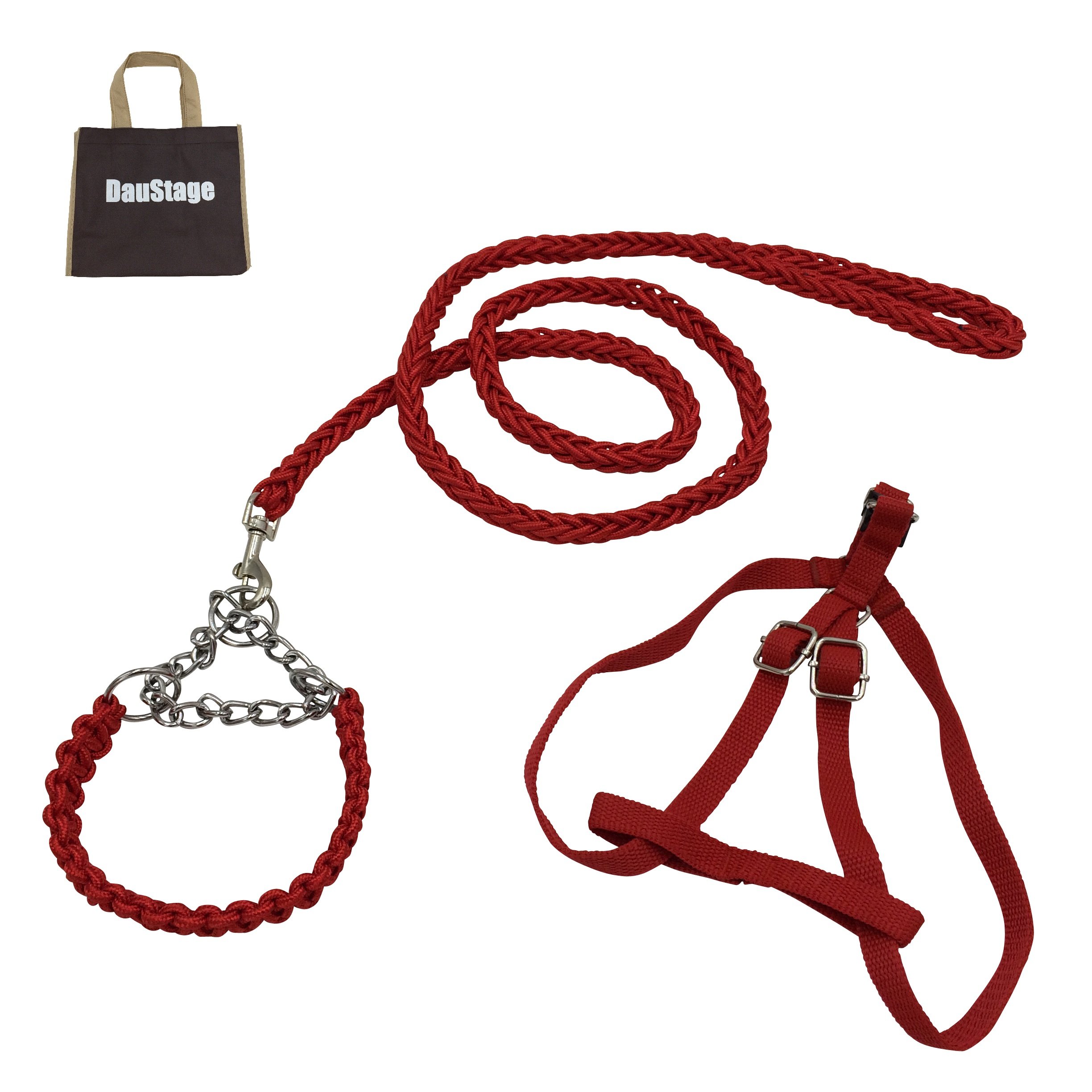 【送料無料】編込み タイプ チョーク 首輪 ハーネス リード 【DauStage】 小型犬 中型犬 大型犬 トート..