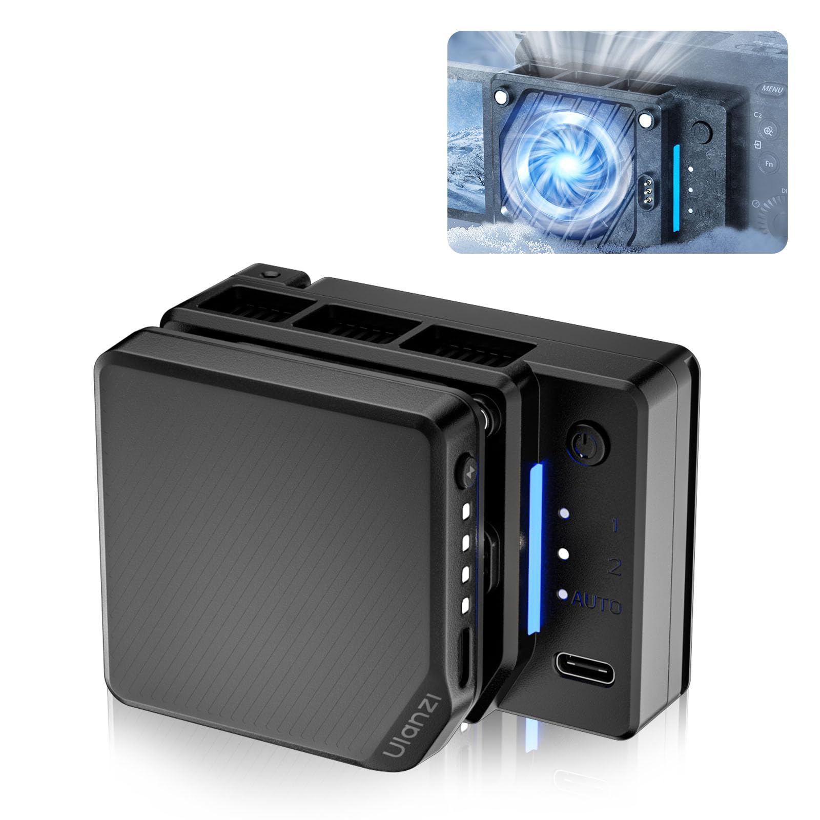 【送料無料】Ulanzi CU01 カメラ用冷却ファン 扇風機 半導体冷凍チップ 発熱対策 自動温度制御 風量調..