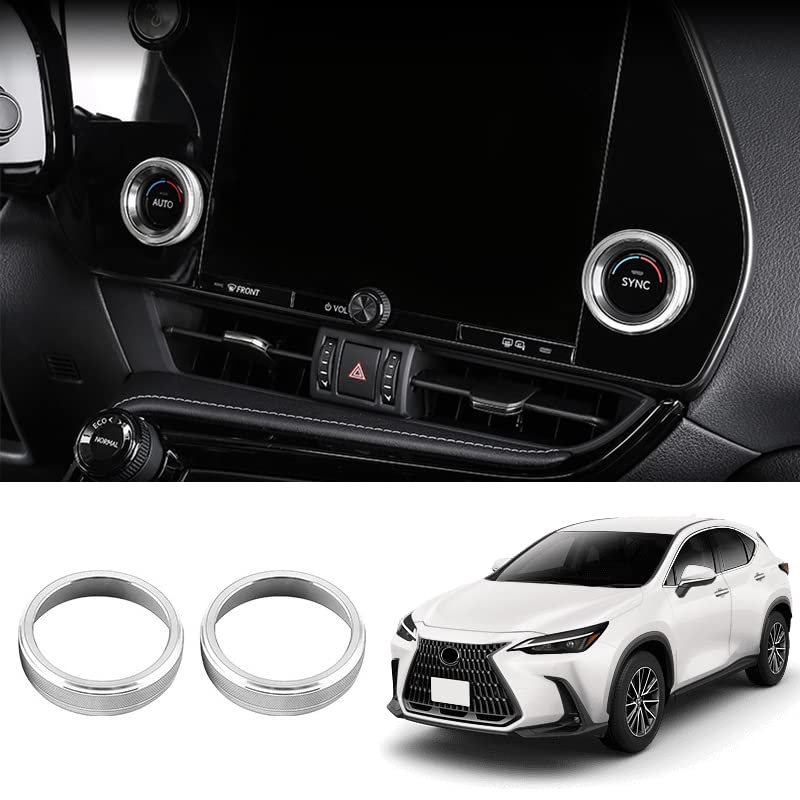 【送料無料】Onami レクサス エアコンダイヤルリング エアコンベントカバー インテリアパネル 新型 LEXUS 20系 NX250 NX350H アルミ合金 2P【シルバー】NX-30-S