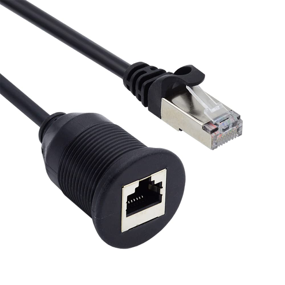 【送料無料】Cablecc 1 m防水防塵ネジロックCAT 6 RJ 45オス対メスLanイーサネット拡張ケーブル車パネ..