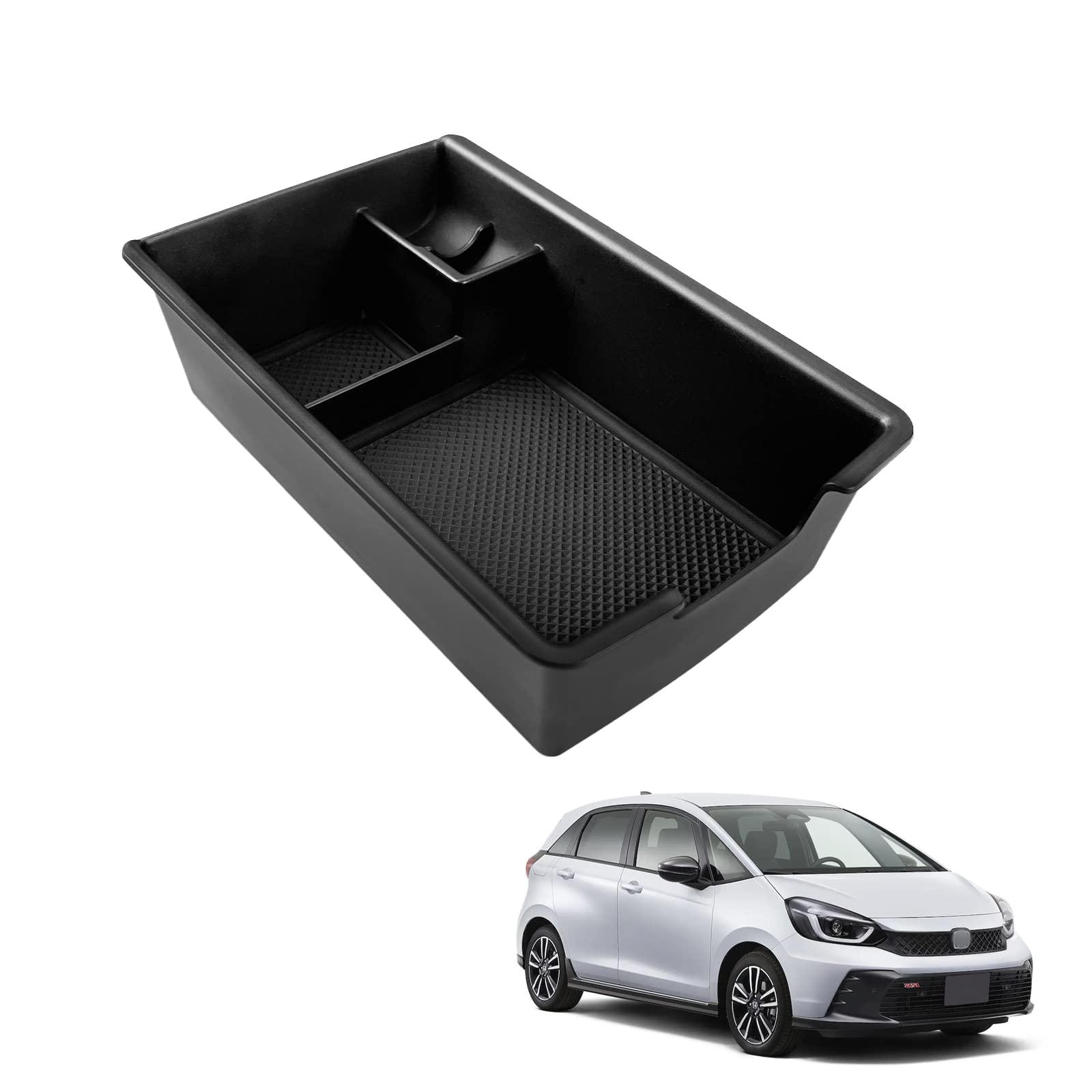 【送料無料】HUAHAO 新型 ホンダ フィット 2022.10~専用 アームレストボックス HONDA FIT センターコンソール コンソールボックス コンソールトレイ フィット専用 フィット アクセサリー ABS素材 小物入れ 車 収納ボックス ガタガタ音なし 内装パーツ カスタムパーツ
