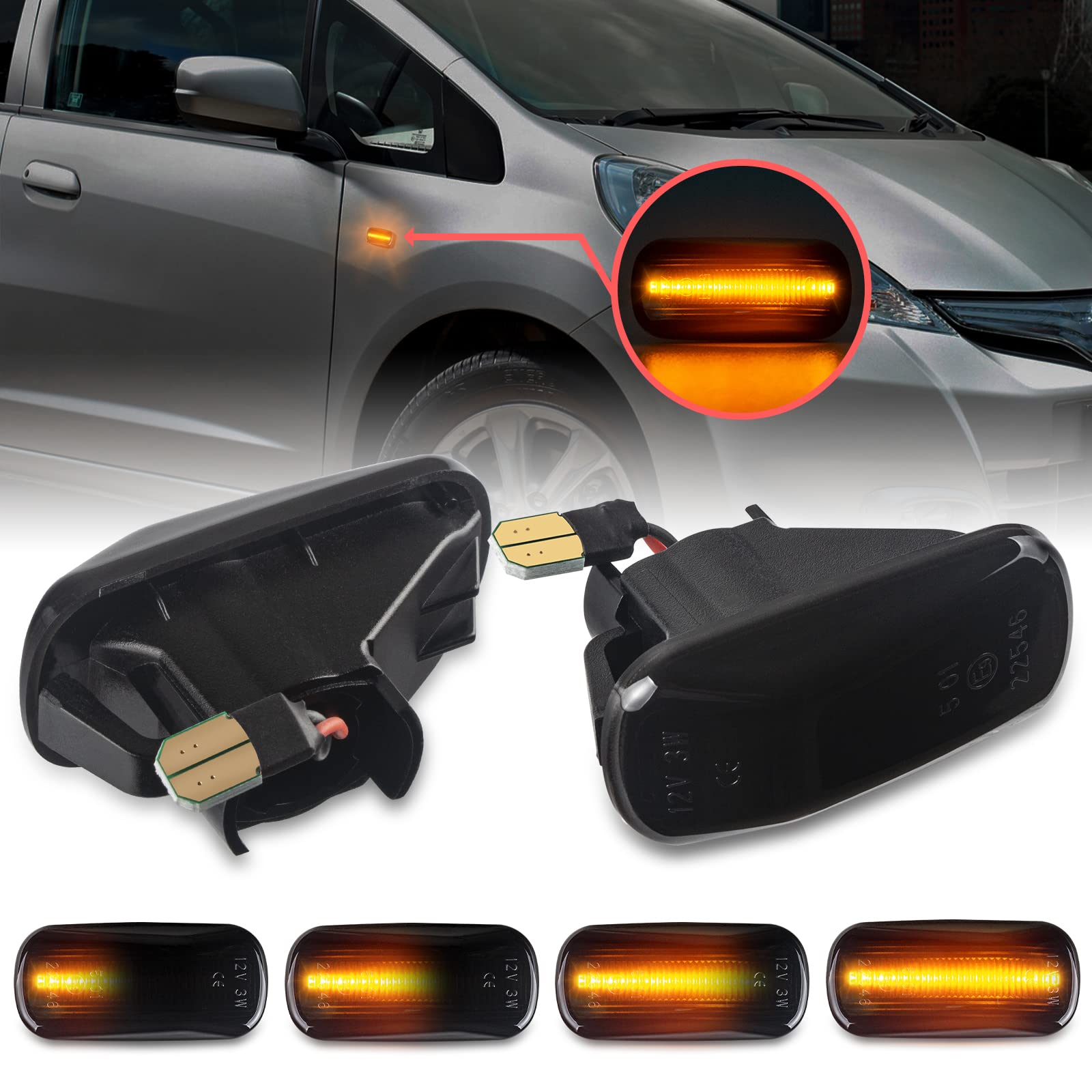 【送料無料】GemPro led n-box jf1 JF2 シーケンシャル サイドマーカー n-van JJ1 JJ2 N-WGN JH1 JH2 JH3 JH4 N-ONE JG1 JG2 n-van JJ1 JJ2 フリード GB3 GB4 フィット GD1 GD2 GE6 GE7 GG7 GG8 GP2 ゼスト JE1 JE2 シビック インサイト などホンダ適用流れるウインカー