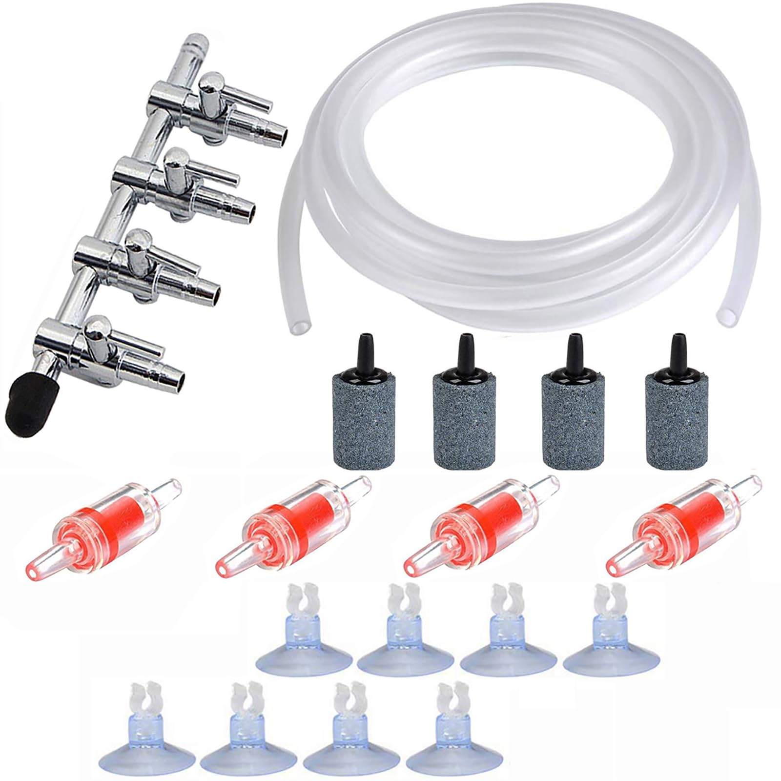 【送料無料】CTRICALVER エアチューブ 3分岐 & 逆流防止弁 & キスゴム 水槽 エアーポンプ エアレーショ..