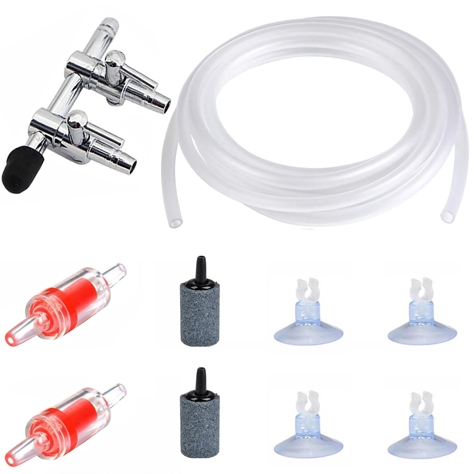 【送料無料】CTRICALVER エアチューブ 3分岐 & 逆流防止弁 & キスゴム 水槽 エアーポンプ エアレーショ..