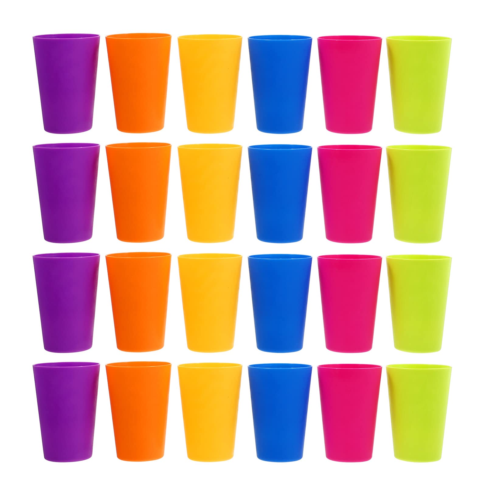 【送料無料】BESTOYARD プラスチックコップ コップ カップ 耐熱 プラスチック プラカップ 200ml マルチカラー色 飲みカップ 再利用可能 耐熱プラコップ 幼稚園 保育園 24個入（ランダムカラー）