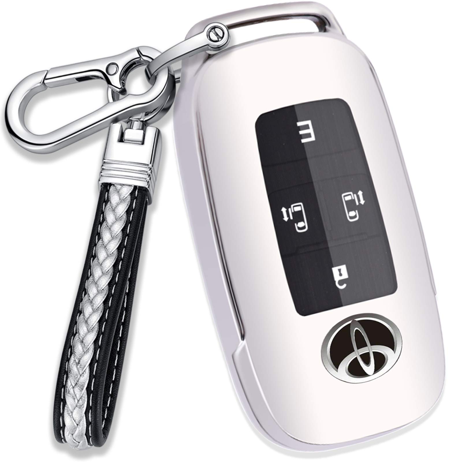 【送料無料】【XRise】インテリジェントキーケーストヨタダイハツに適,TOYOTA ダイハツ ライズ RAIZE ダイハツ ロッキー ROCKY 新型タフト TAFT専用,優質なTPU材料を使用して、耐衝撃、スクラッチ防止、でファッションなスマートキーホルダー -シルバー