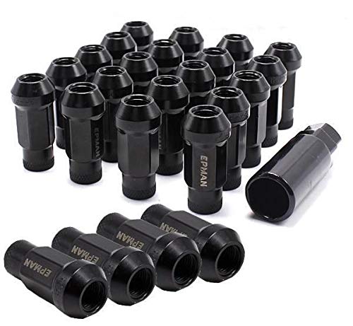 【送料無料】Wellvie classy スチール ホイールナット M12×P1.25 黒 ソケット付属 24個 レーシングナッ..