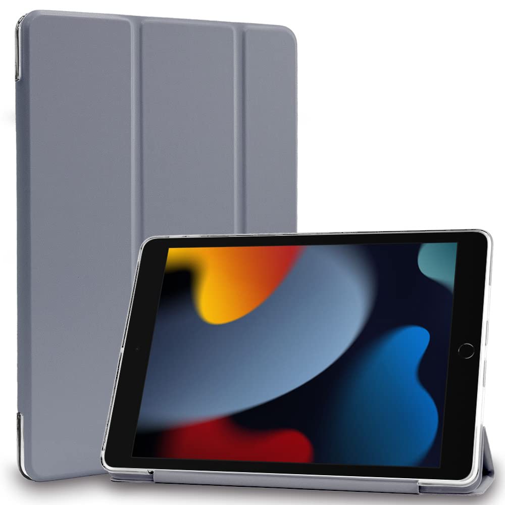 【送料無料】MS factory iPad 10.2 用ケース カバー 2021 第9世代 2020 第8世代 2019 第7世代 アイパッド iPad9 iPad8 iPad7 背面透明 スマートカバー 耐衝撃 ソフト フレーム オートスリープ ラベンダー グレー IPD-7-S-TPU-LAVG