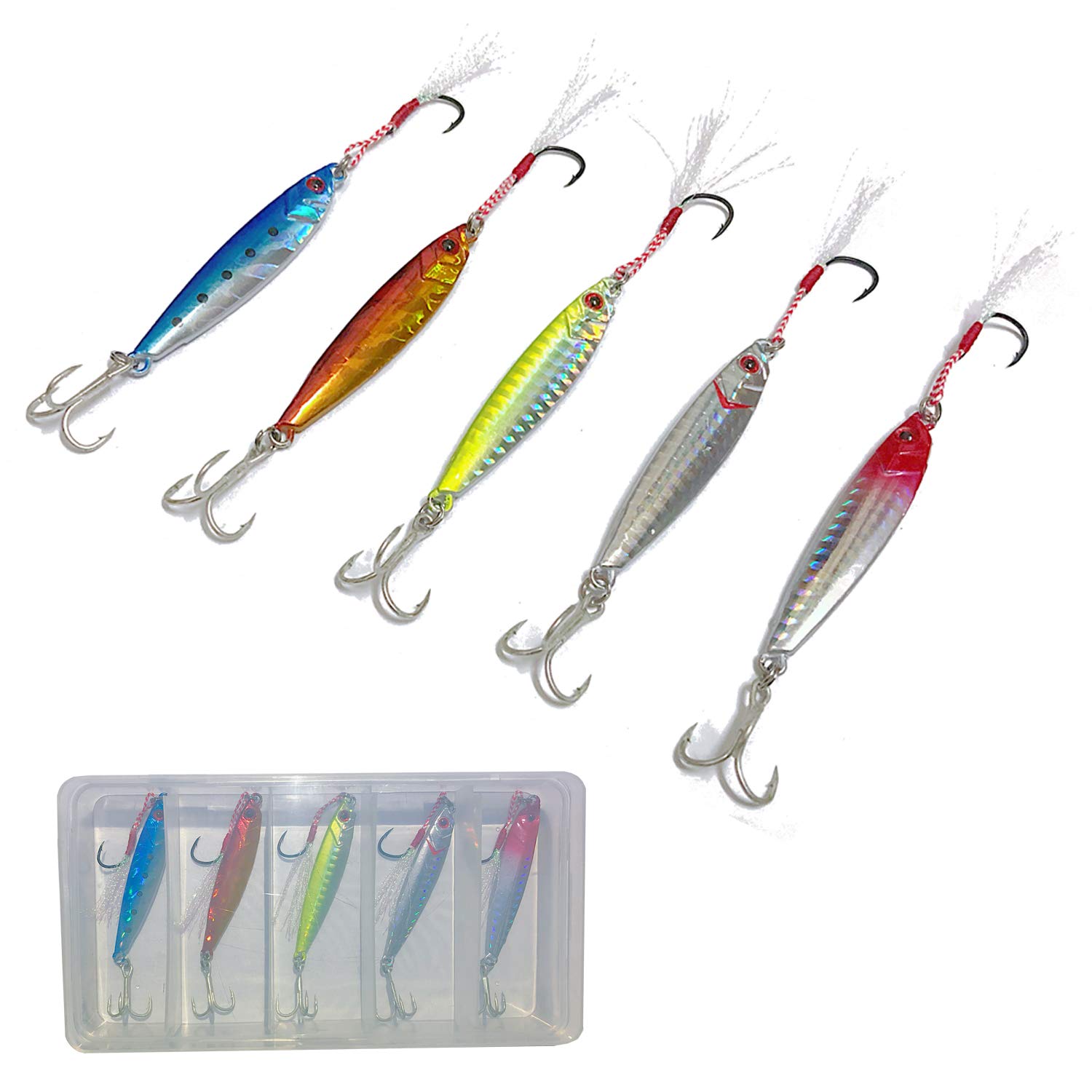 【送料無料】メタルジグ 5個 セットルアー 20g メタルジグセットルアー ケース 付き 海釣